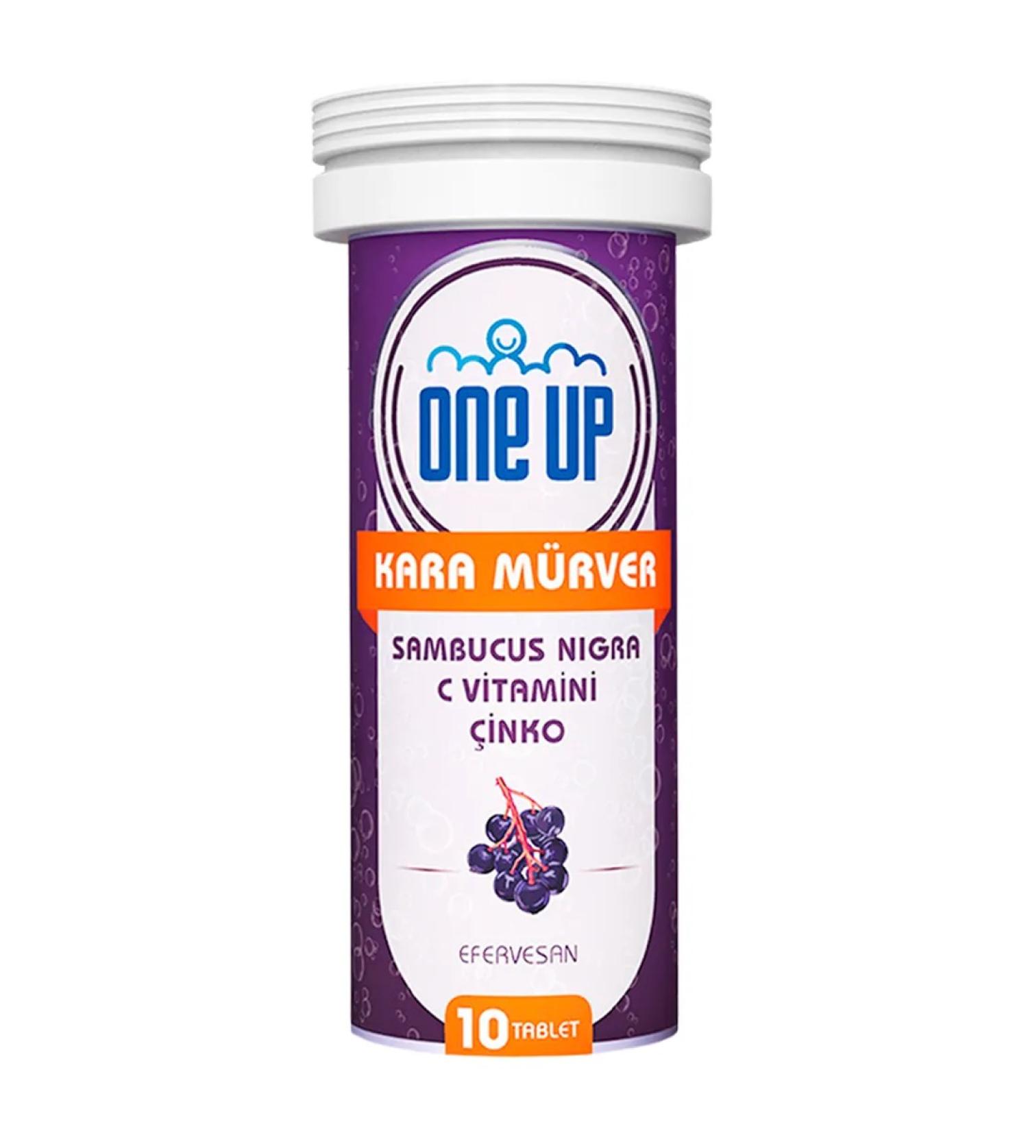 One Up Vitamin C + zinc with a black elderberry 10 hissing tablets Turzi ...