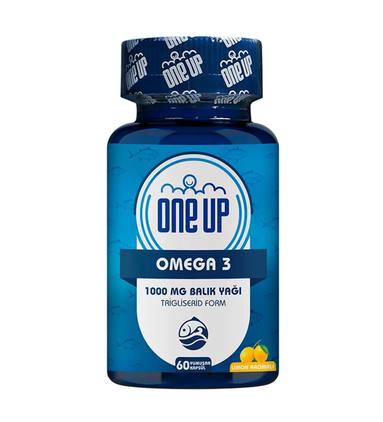 One Up Omega 3 (fish oil) 1000 mg 60 capsules. T rkiye - Buy Online on GoSupps.com