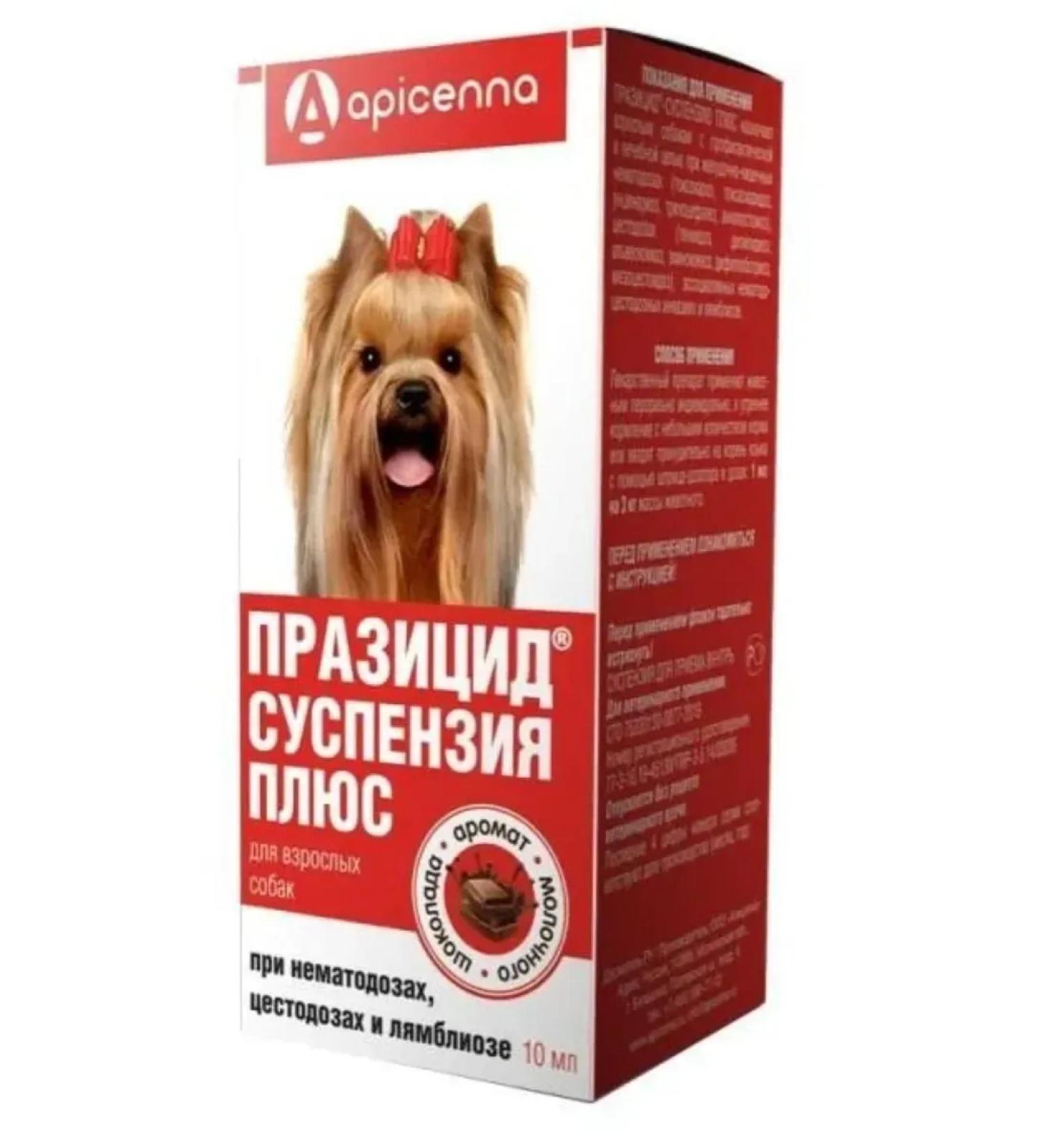 Apicenna Praziquantel Plus for adult dogs anthelmintic suspension 10 ml
