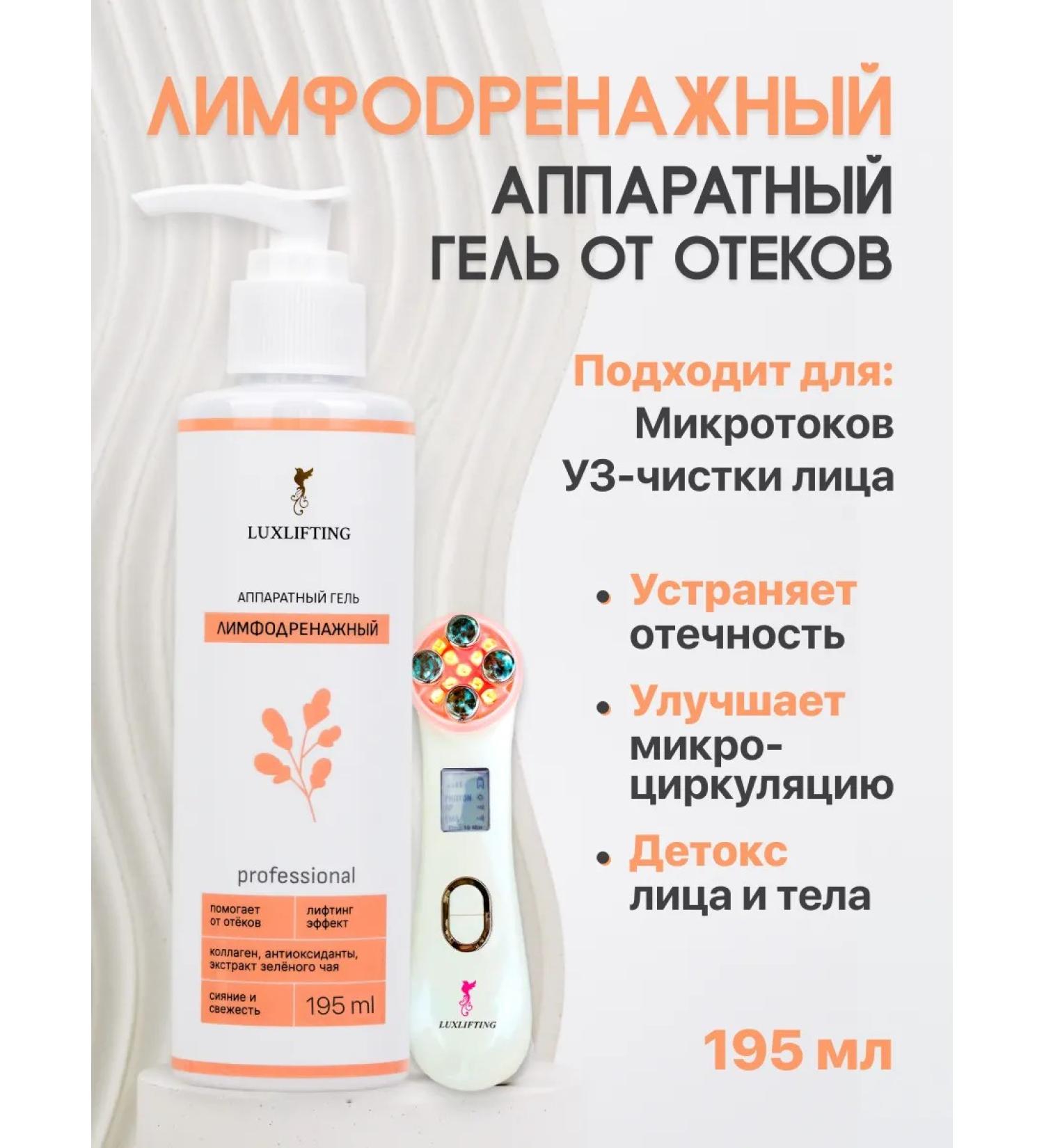 LUXLIFTING Microcurrent cosmetic lymphatic drainage gel for facial massager - Buy Online on GoSupps.com