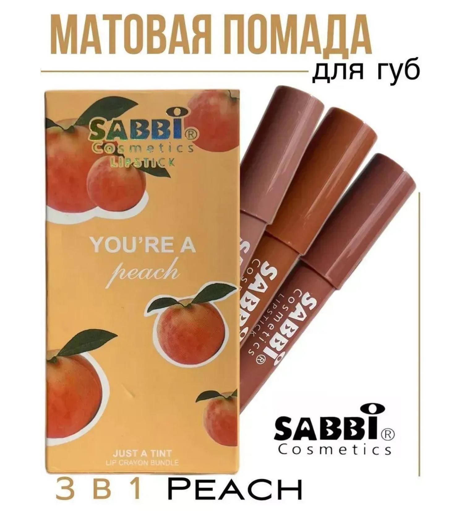 Sabbi Cosmetics Set of lipstick lip pencil matte persistent 3pcs