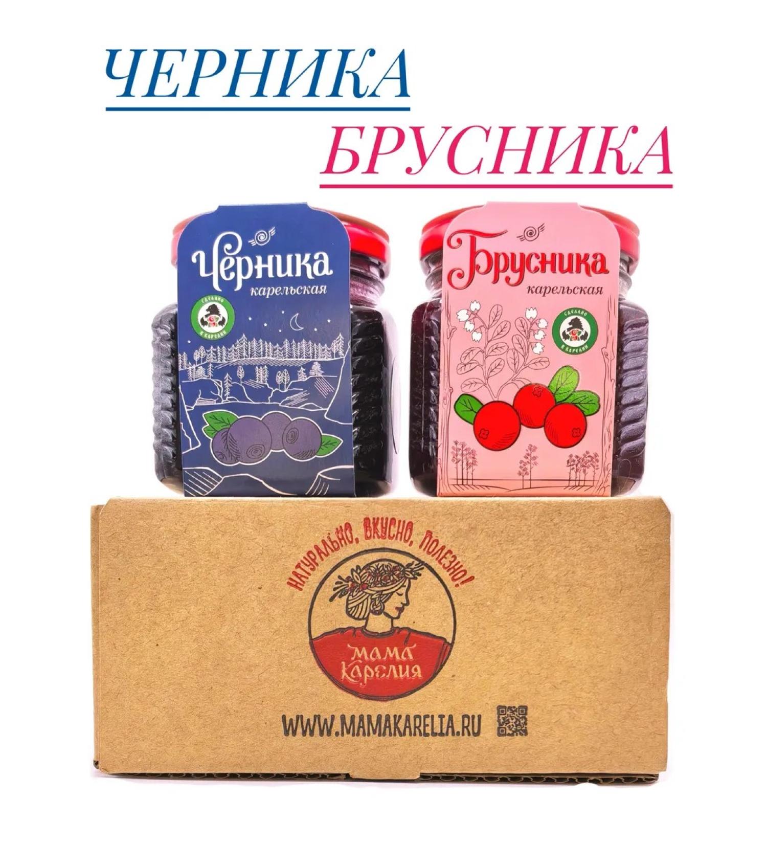 Mama Karelia Blueberries and lingonberry jam 2 pcs in a set - Buy Online on GoSupps.com