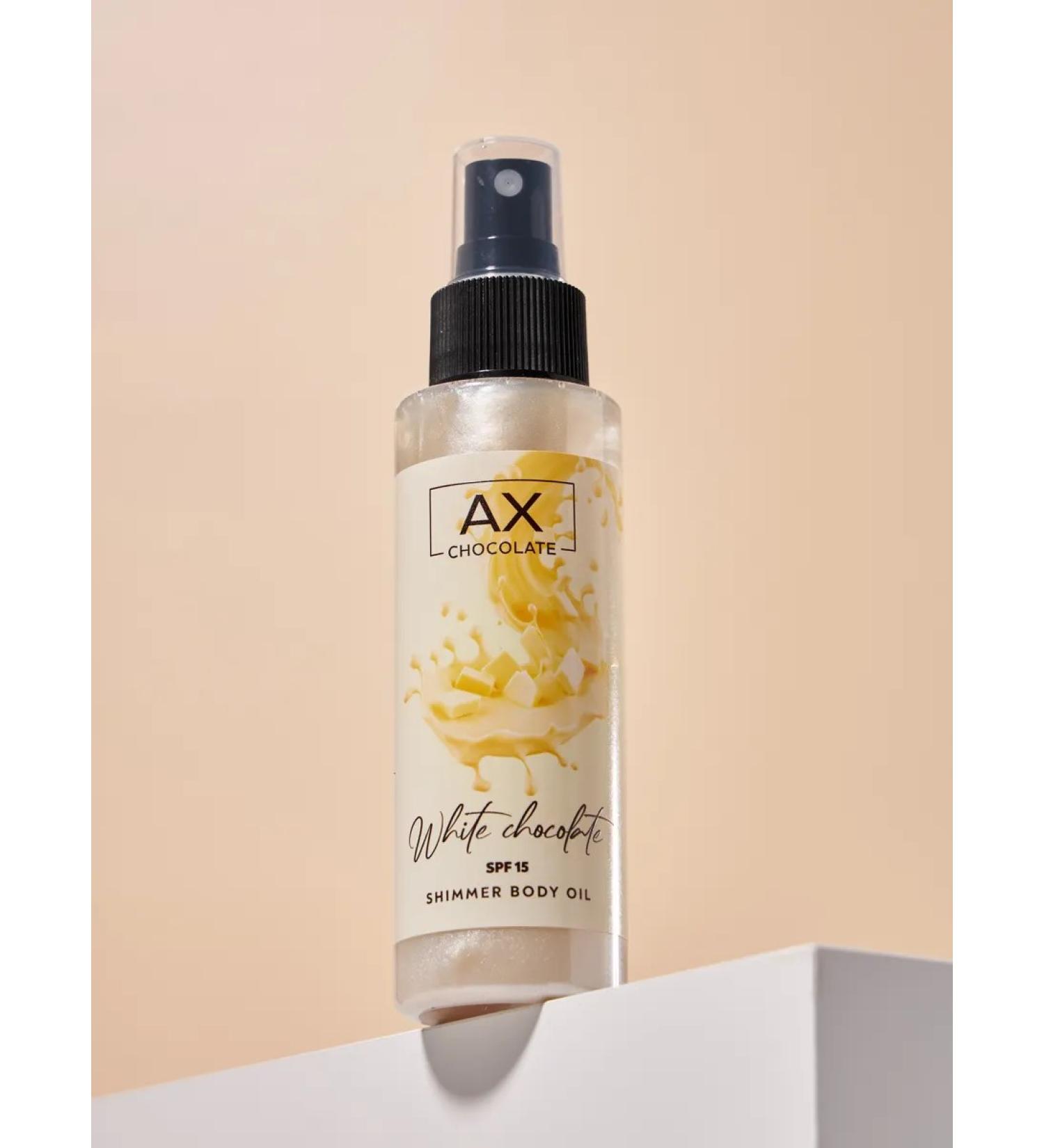 AX CHOCOLATE Shimmer-affection for the body with the aroma of white chocolate SPF 15 - Buy Online on GoSupps.com