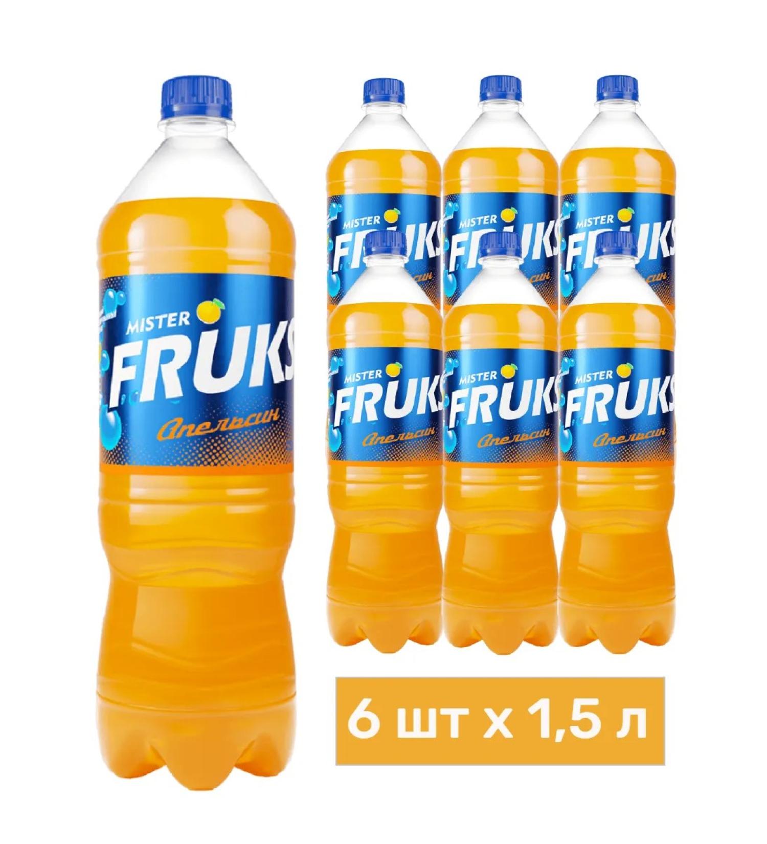 Mr FRUKS Drink gas orange 1.5 l x 6 pcs