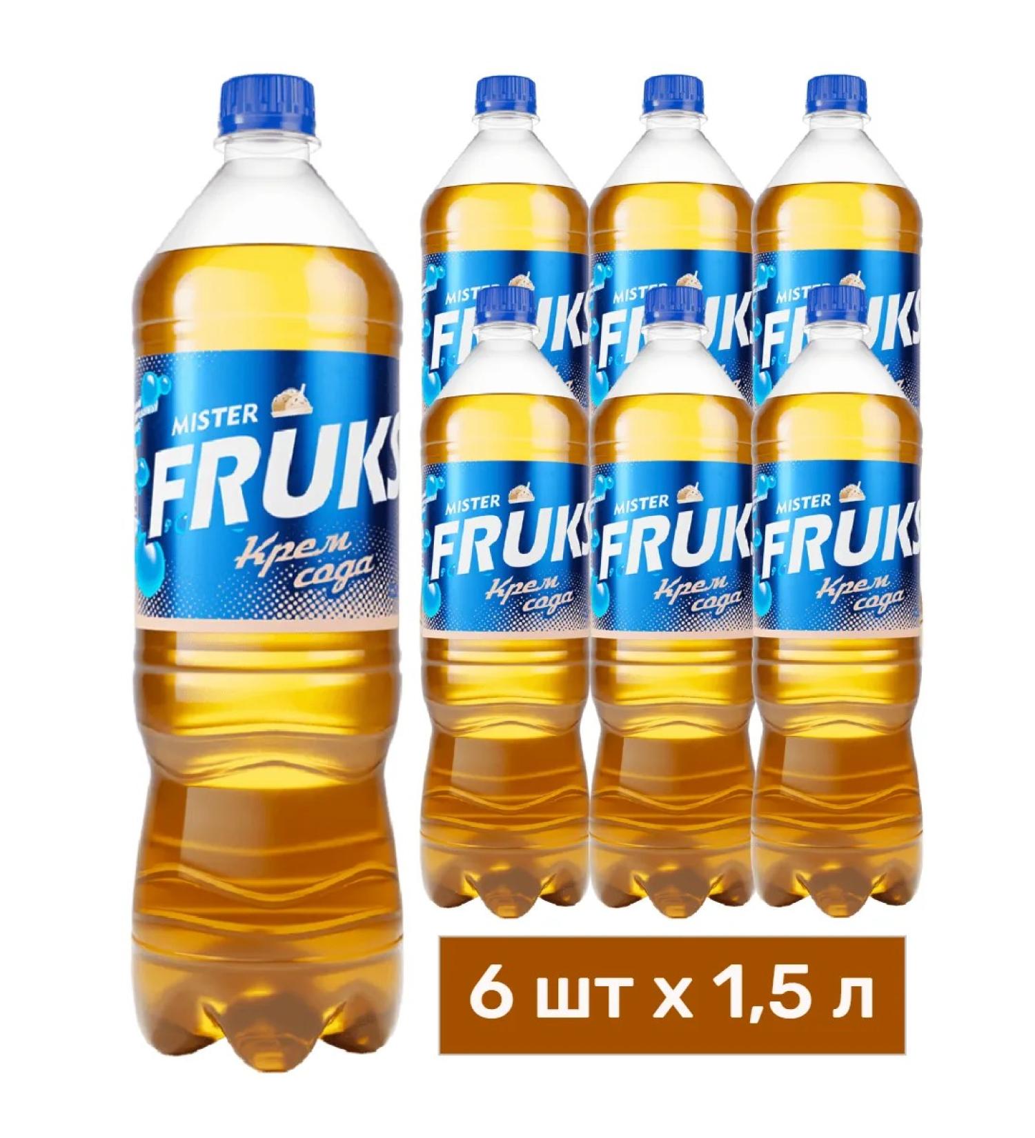 Mr FRUKS Drink soda carbonated cream 1.5 l x 6 pcs