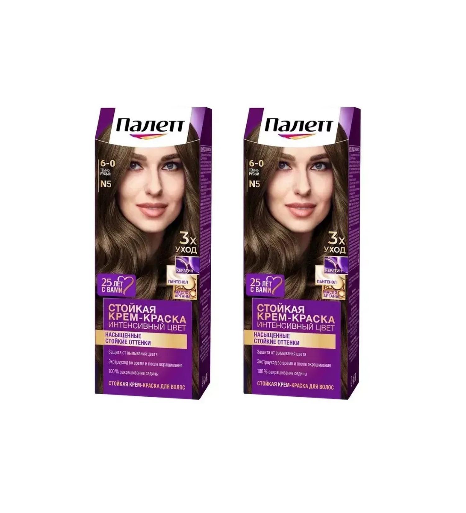 Palette Hair dye dark brown tone 6-0 n-3 110 ml- 2 pcs