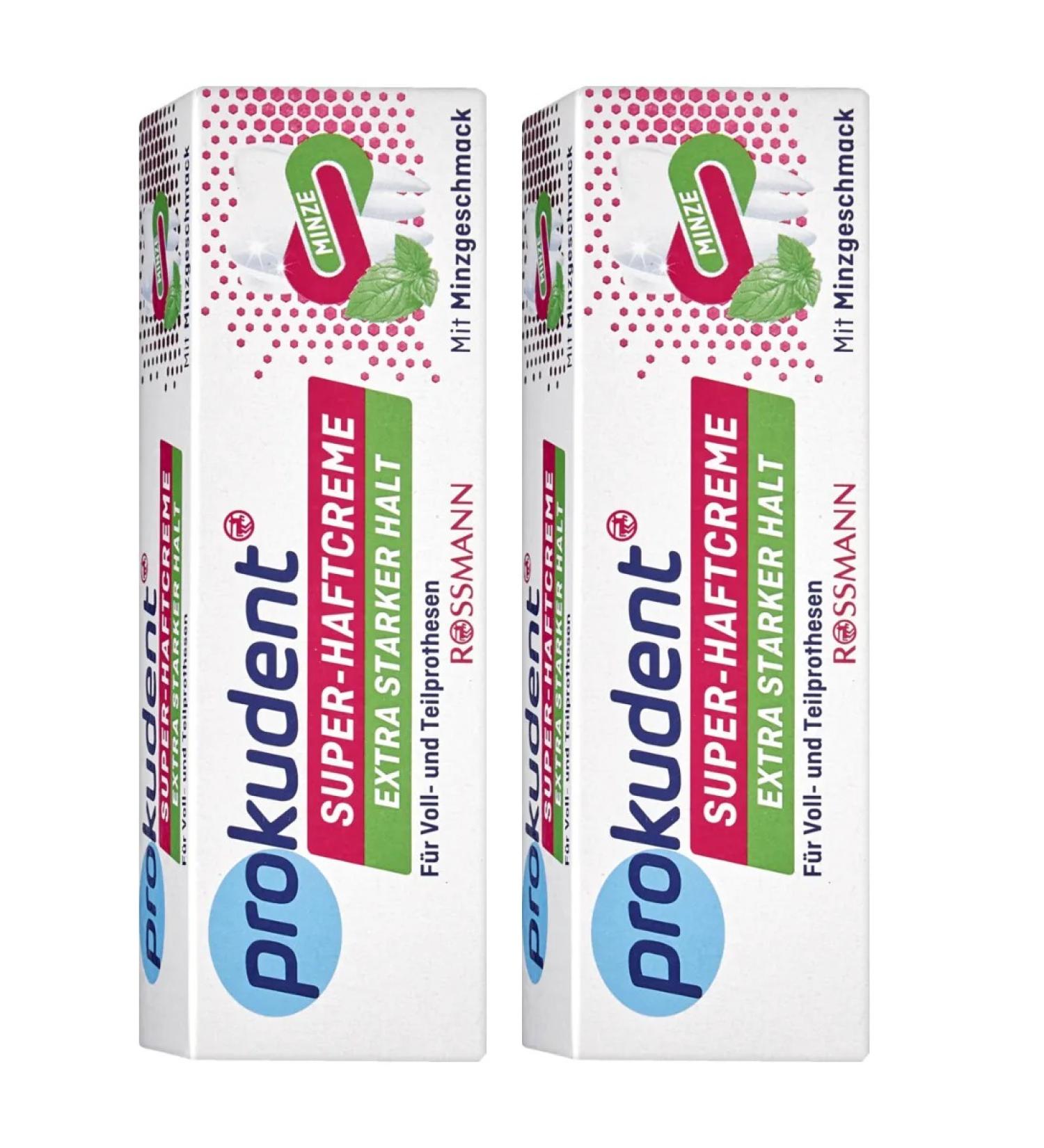 Prokudent Cream for fixing dentures with mint taste 2pcs