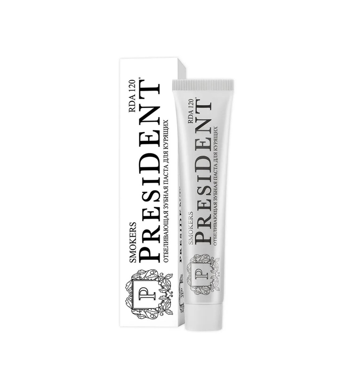 PRESIDENT Smokers toothpaste for smokers (RDA 120) 75g - Buy Online on GoSupps.com