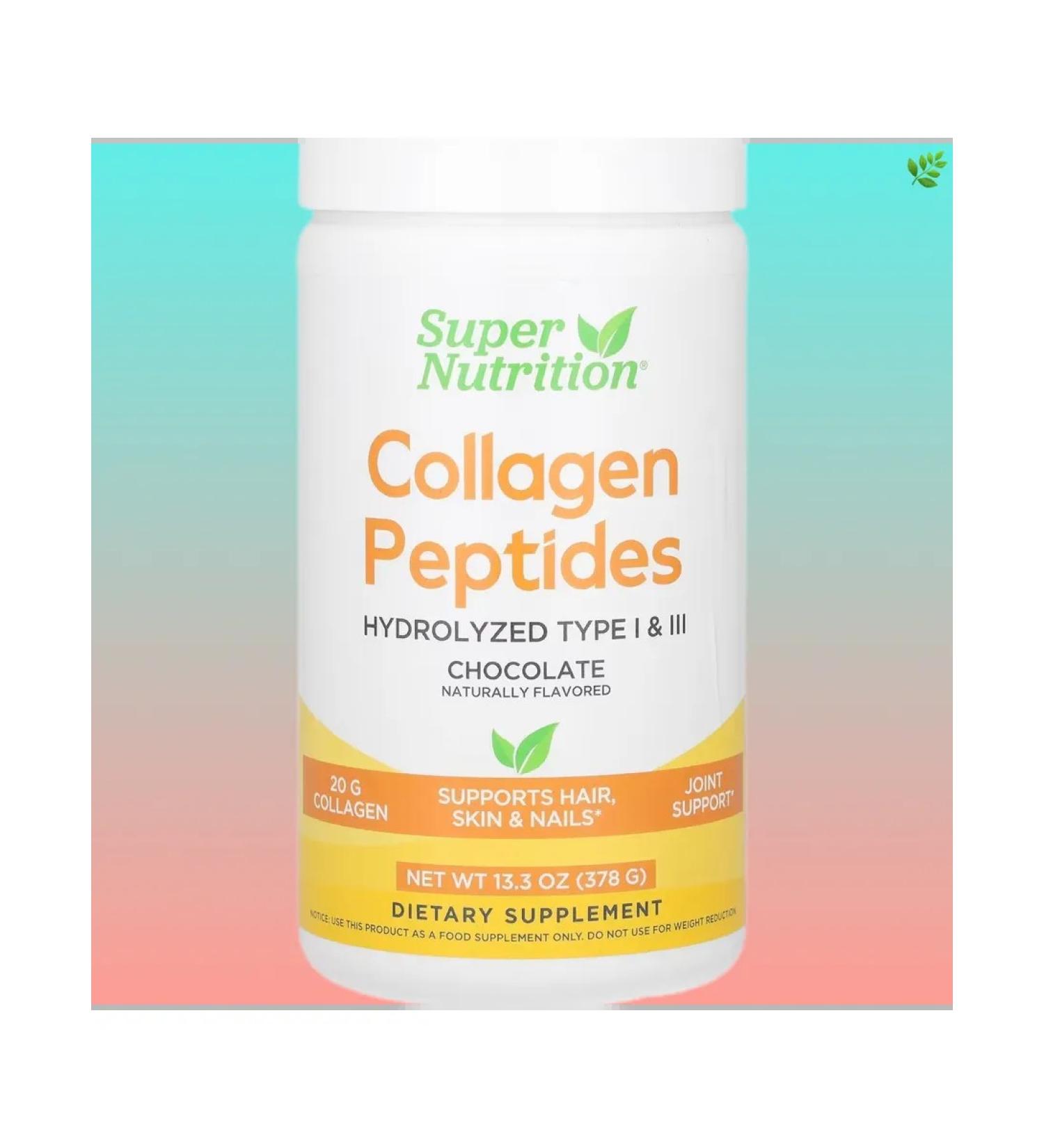 Super Nutrition Collagen peptides with chocolate taste 378 g - Buy Online on GoSupps.com