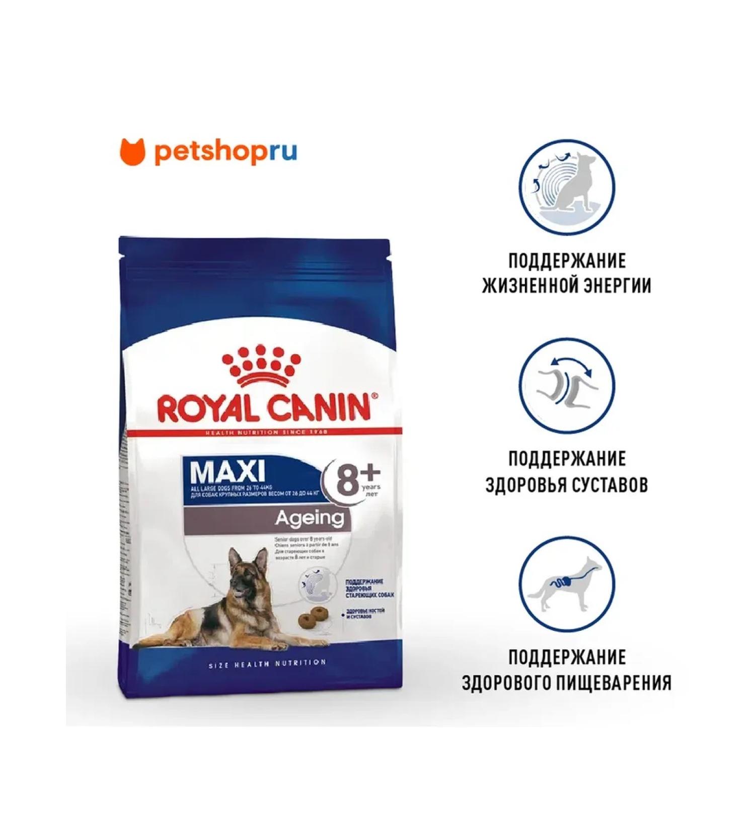 ROYAL CANIN Feed for aging dogs of large breeds Maxi Ageing 8+ 3 kg - Buy Online on GoSupps.com