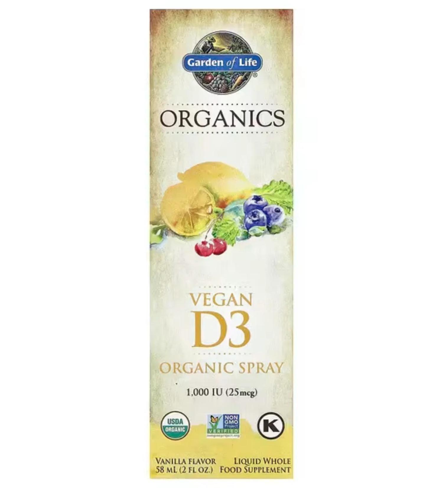 Garden of Life Spray vitamin D3 1000iu 58 ml - Buy Online on GoSupps.com