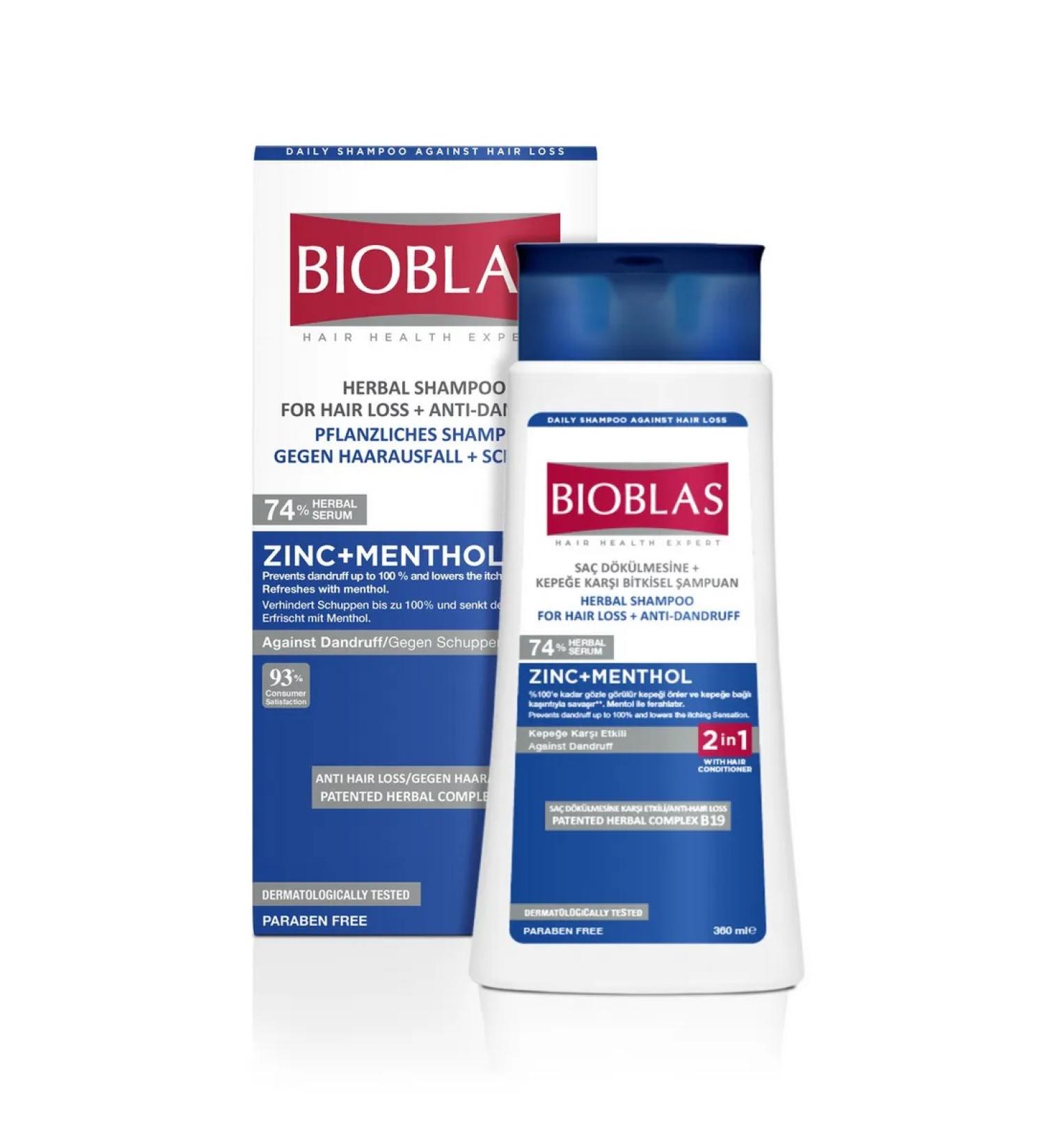BIOBLAS Hair shampoo with zinc content against falling out