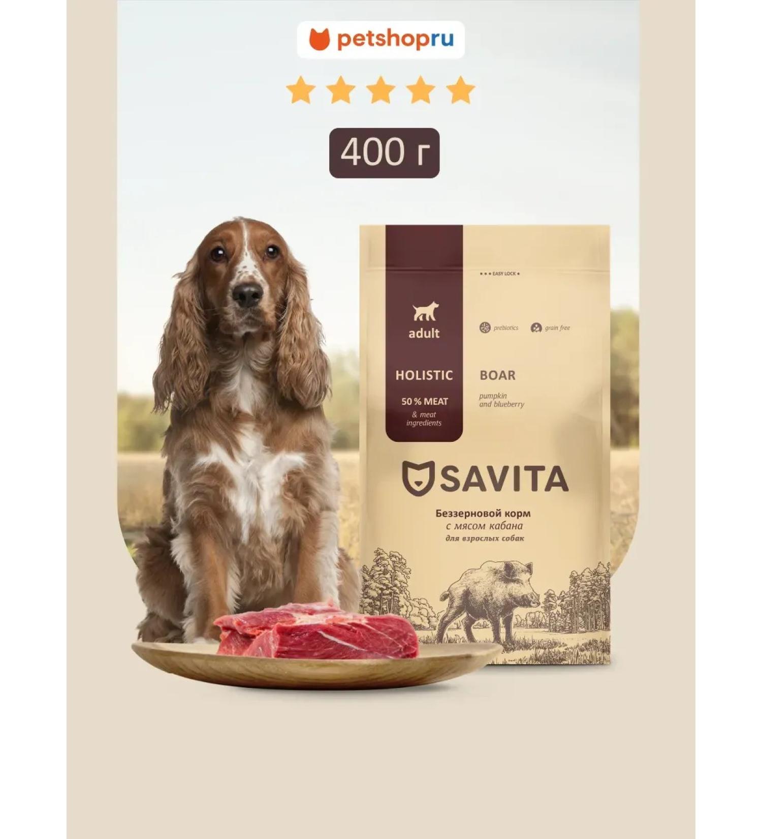 SAVITA Dry food for dogs with boar meat 400g - Buy Online on GoSupps.com