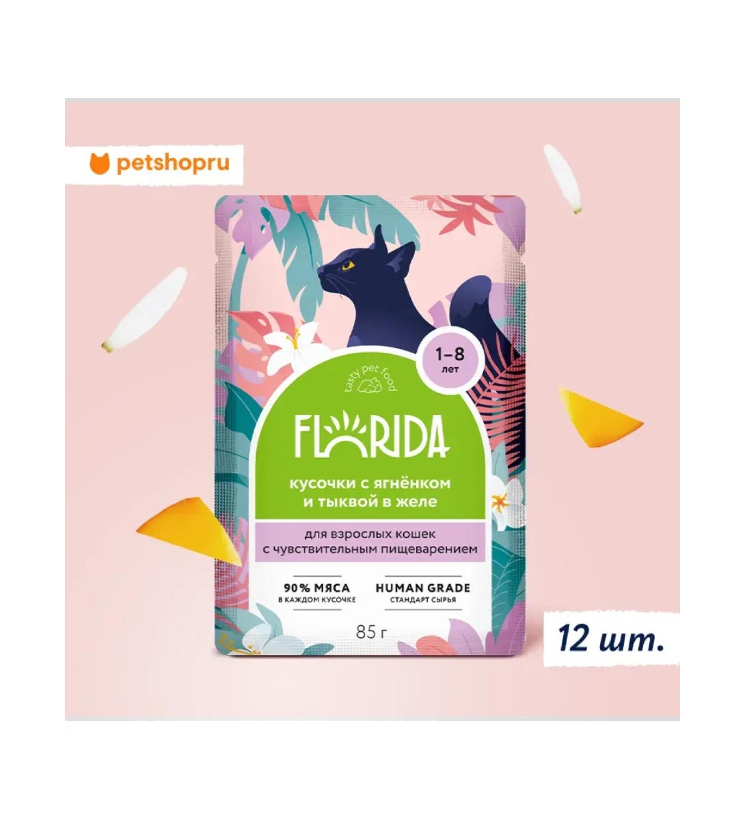 Florida Spiders for cats with sensation. food lamb and pumpkin in jelly 12x85g - Buy Online on GoSupps.com