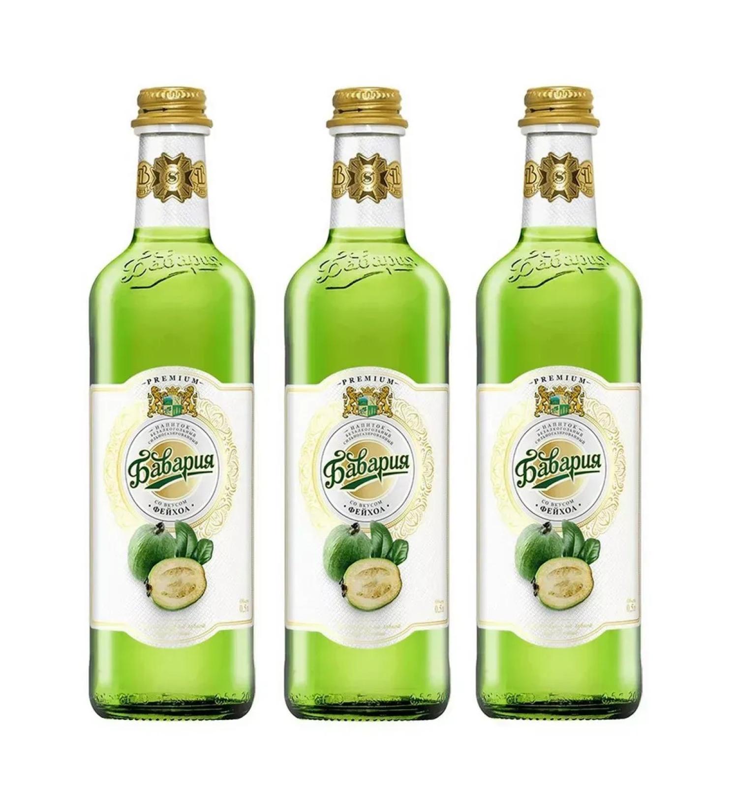 Bavaria The carbonated drink Premium Feihoa 3 pcs 500 ml - Buy Online on GoSupps.com