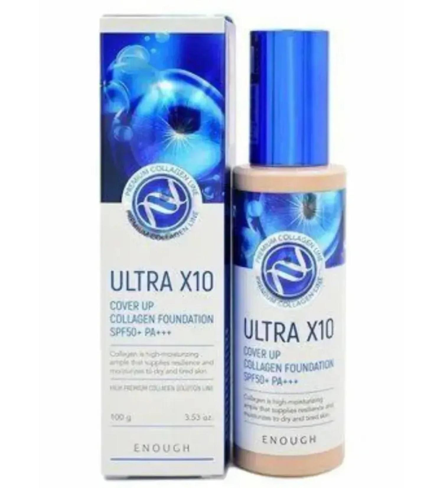 ENOUGH COLLAGEN FOUNDATION COVER UP UP ULTRA X10 TOT tone 21 - Buy Online on GoSupps.com