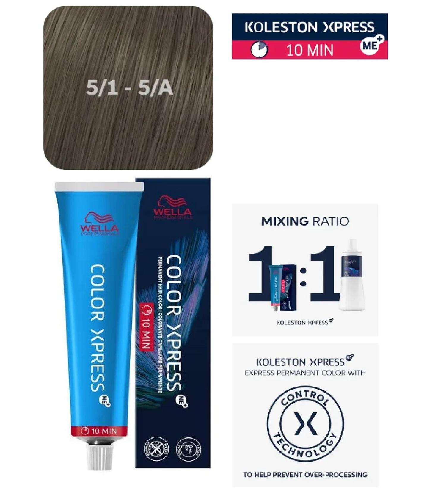 WELLA PROFESSIONALS Color Xpress 5.1 - 5A Light Brown Ash Hair Dye 60 ml