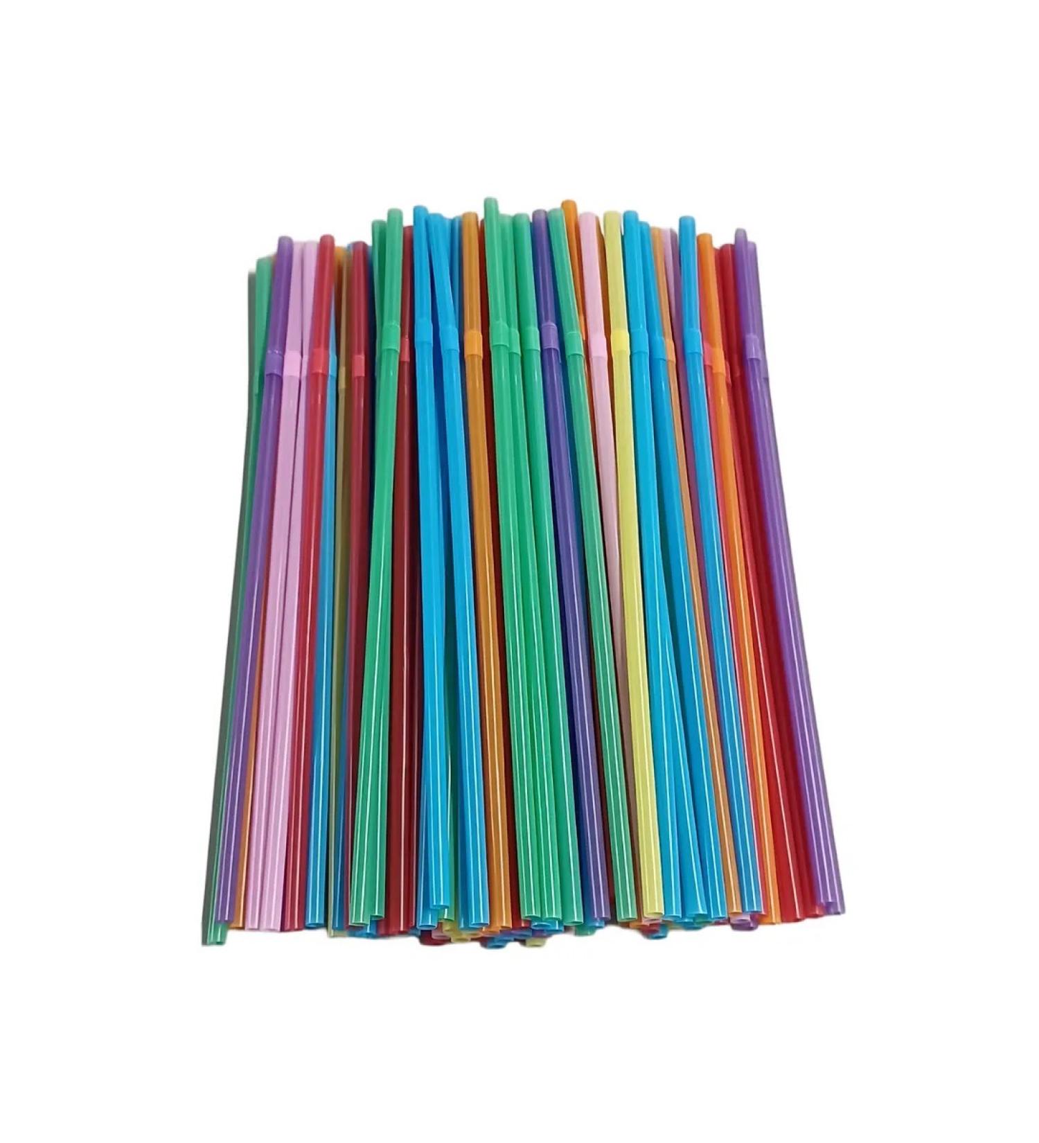 Colored flexible straws for drinks 100 pcs for parties - Buy Online on GoSupps.com
