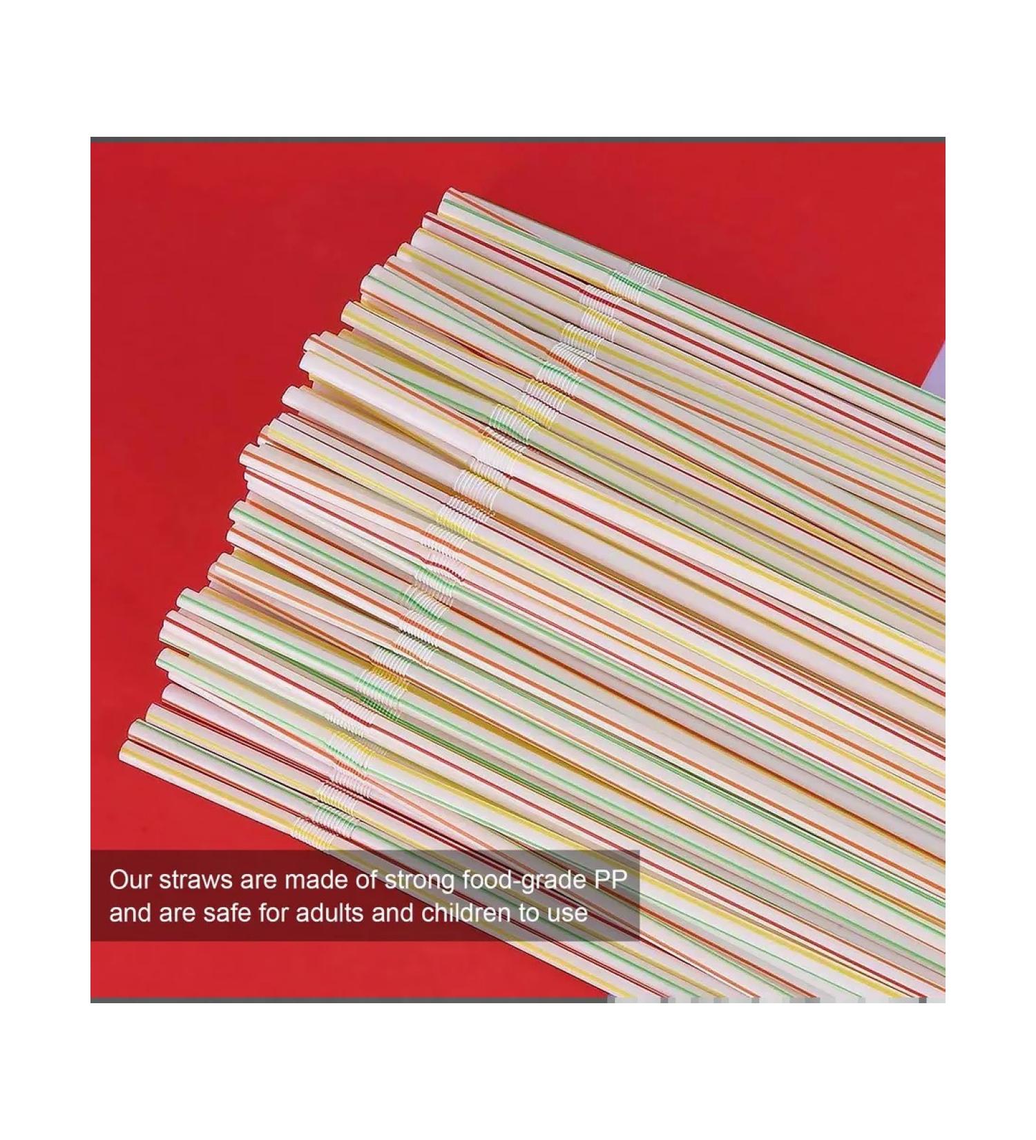 Colored flexible plastic tubes for drinks 300 pcs - Buy Online on GoSupps.com