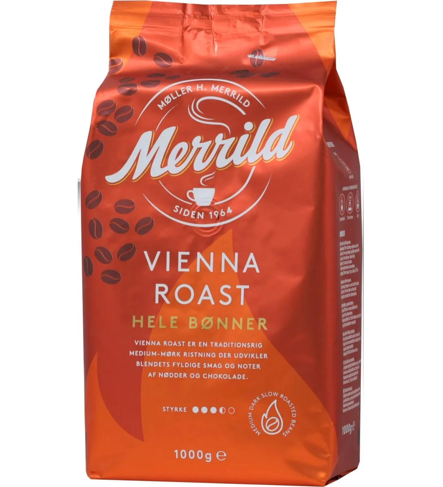 Merrild Coffee in Merrillid Vienna Roast 1 kg