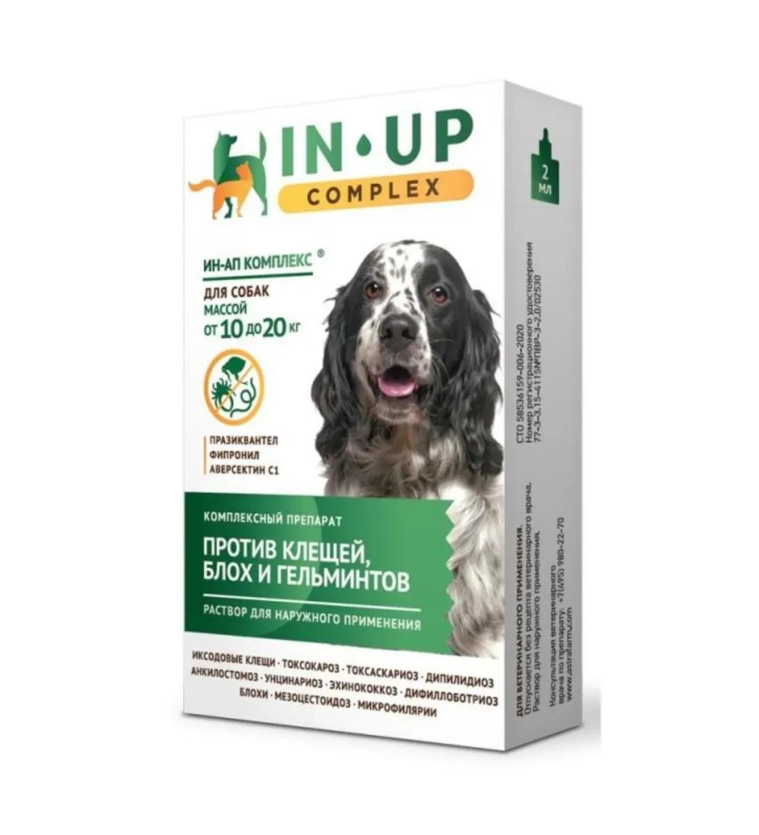 Astrapharm In-AP complex drops on a withers for dogs 10-20 kg 2 ml
