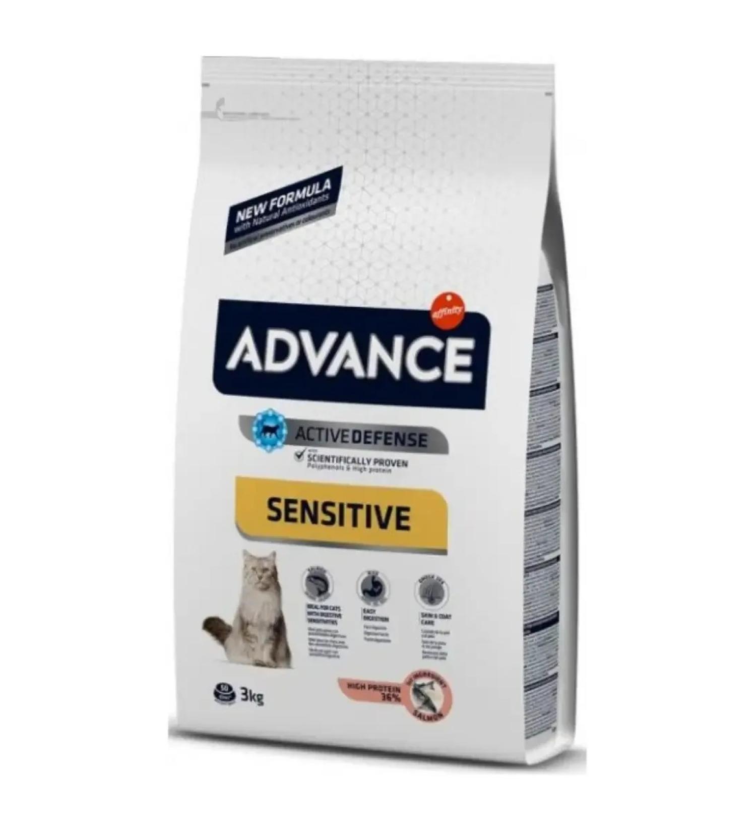 Advance Dry food for cats cat adult sensitive salmon and rice 3kg