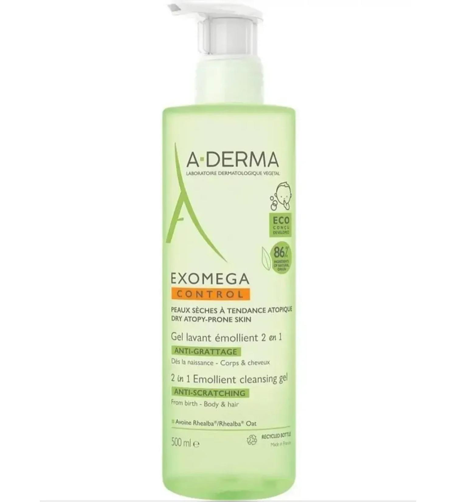 ADERMA Exomega Control gel 2 in 1 body and hair 500 ml - Buy Online on GoSupps.com