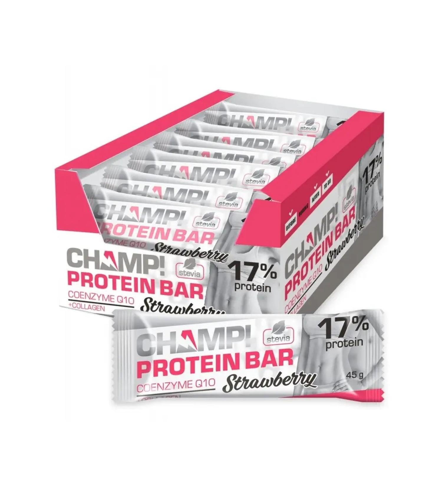 LEOVIT Baton Strawberry protein champ! 18pcs 1UP