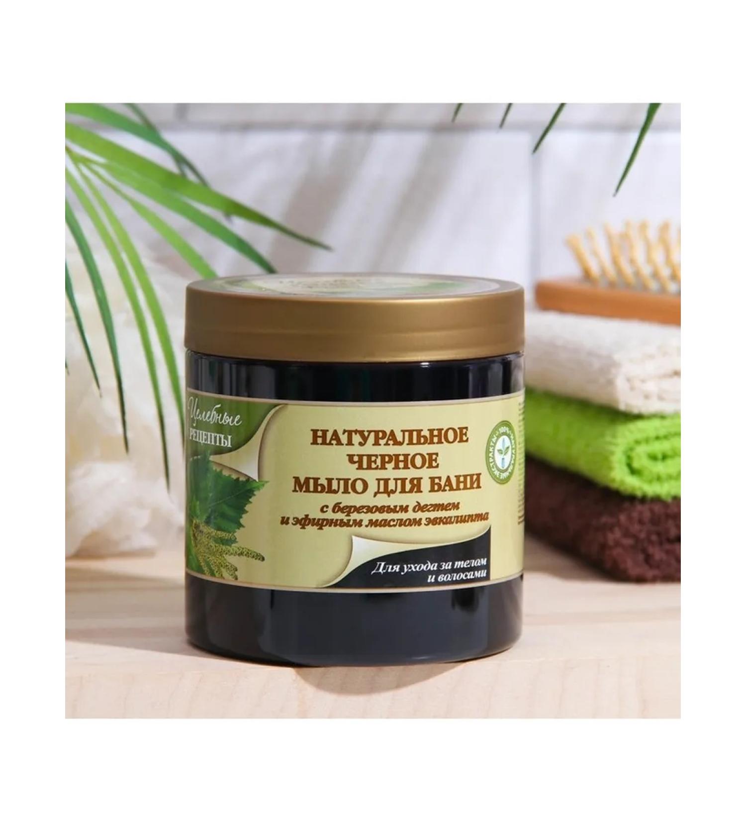 Healing recipes Black soap for a bathhouse of 500 ml - Buy Online on GoSupps.com