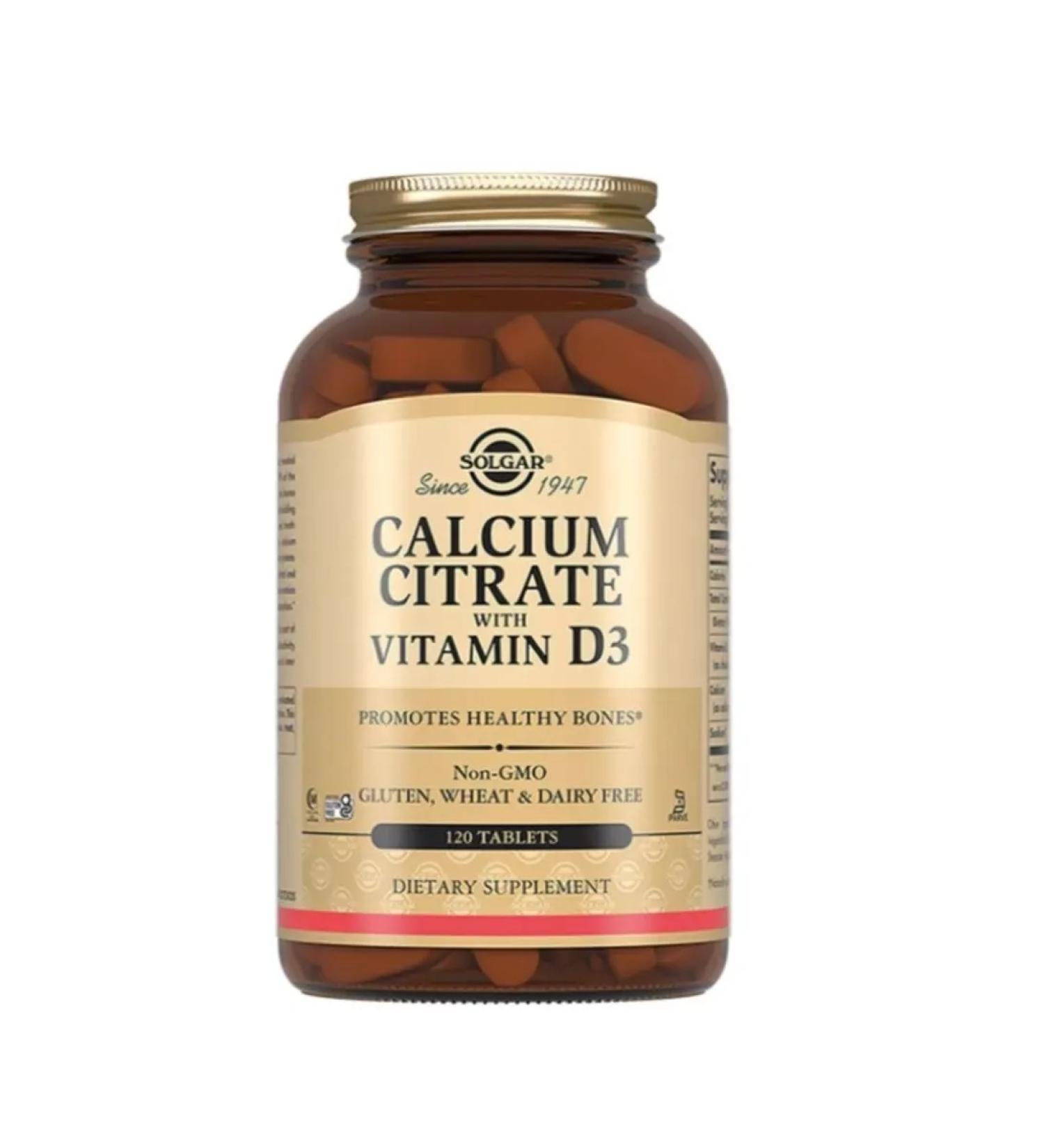 Solgar Inc Calcium citrate with vitamin D3 120 table