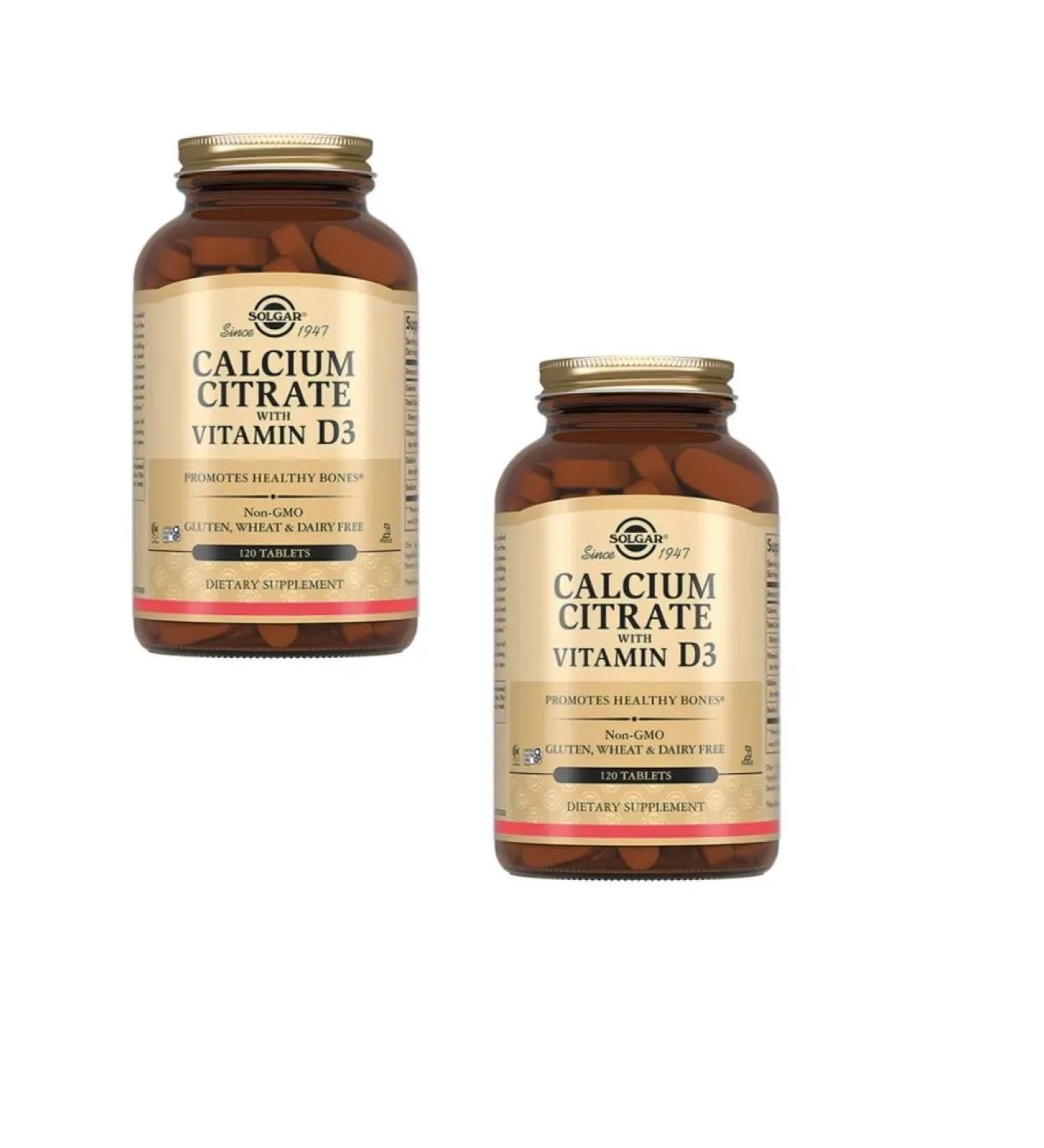 Solgar Inc Calcium citrate with vitamin D3 120 table 1602MG-2UP - Buy Online on GoSupps.com