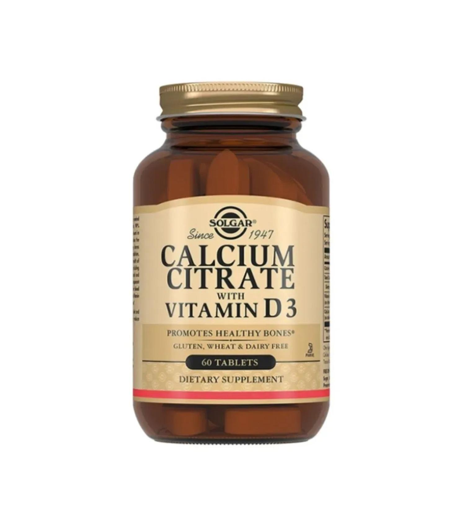 Solgar Inc Calcium citrate with vitamin D3 60 tab - Buy Online on GoSupps.com