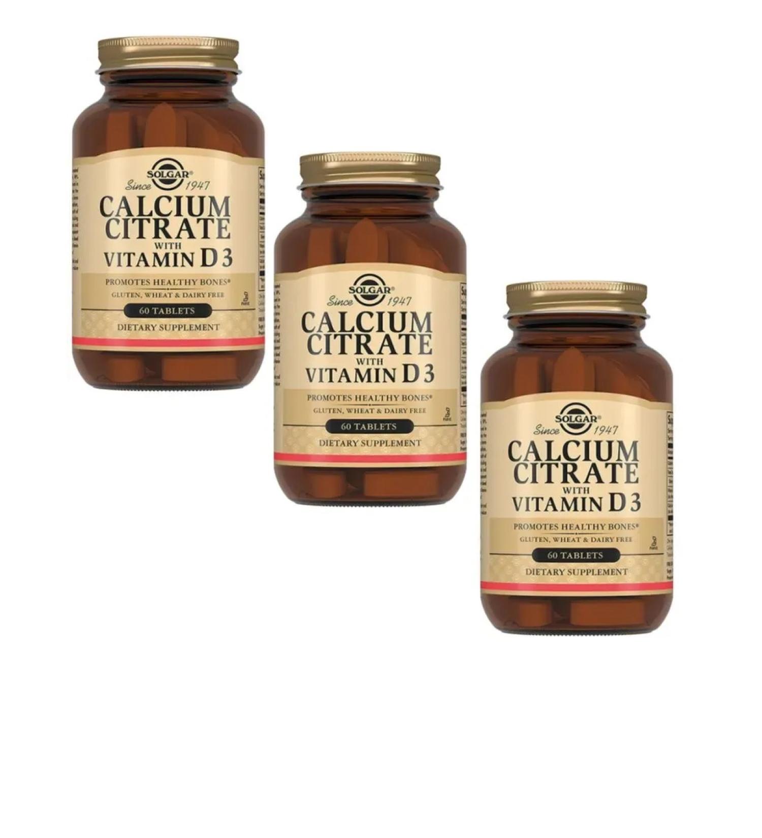 Solgar Inc Calcium citrate with vitamin D3 60 tab 3 - Buy Online on GoSupps.com