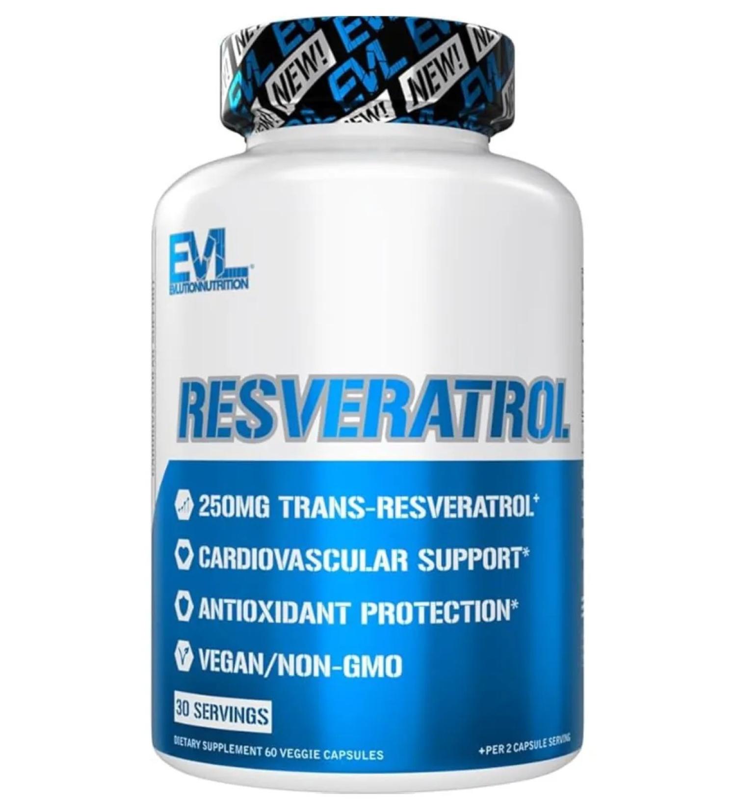 EVLution Nutrition Resveratrol 250 mg 60 capsules - Buy Online on GoSupps.com
