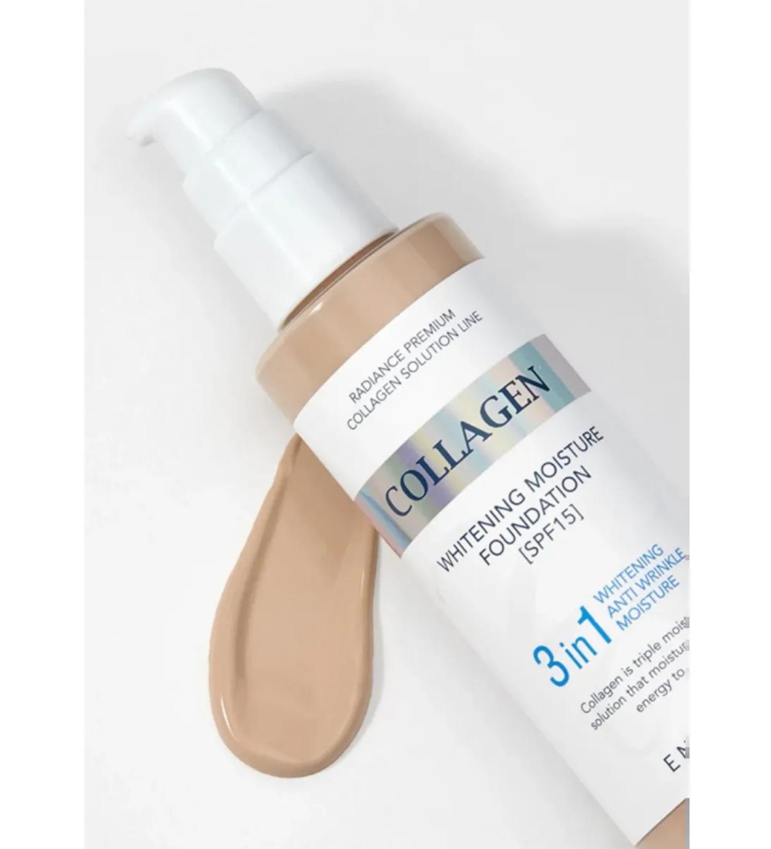 POUR POUR ENUGH COLLAGEN WHITENING MOISTURE FOUNDATION 3 in 1 tone 21 - Buy Online on GoSupps.com