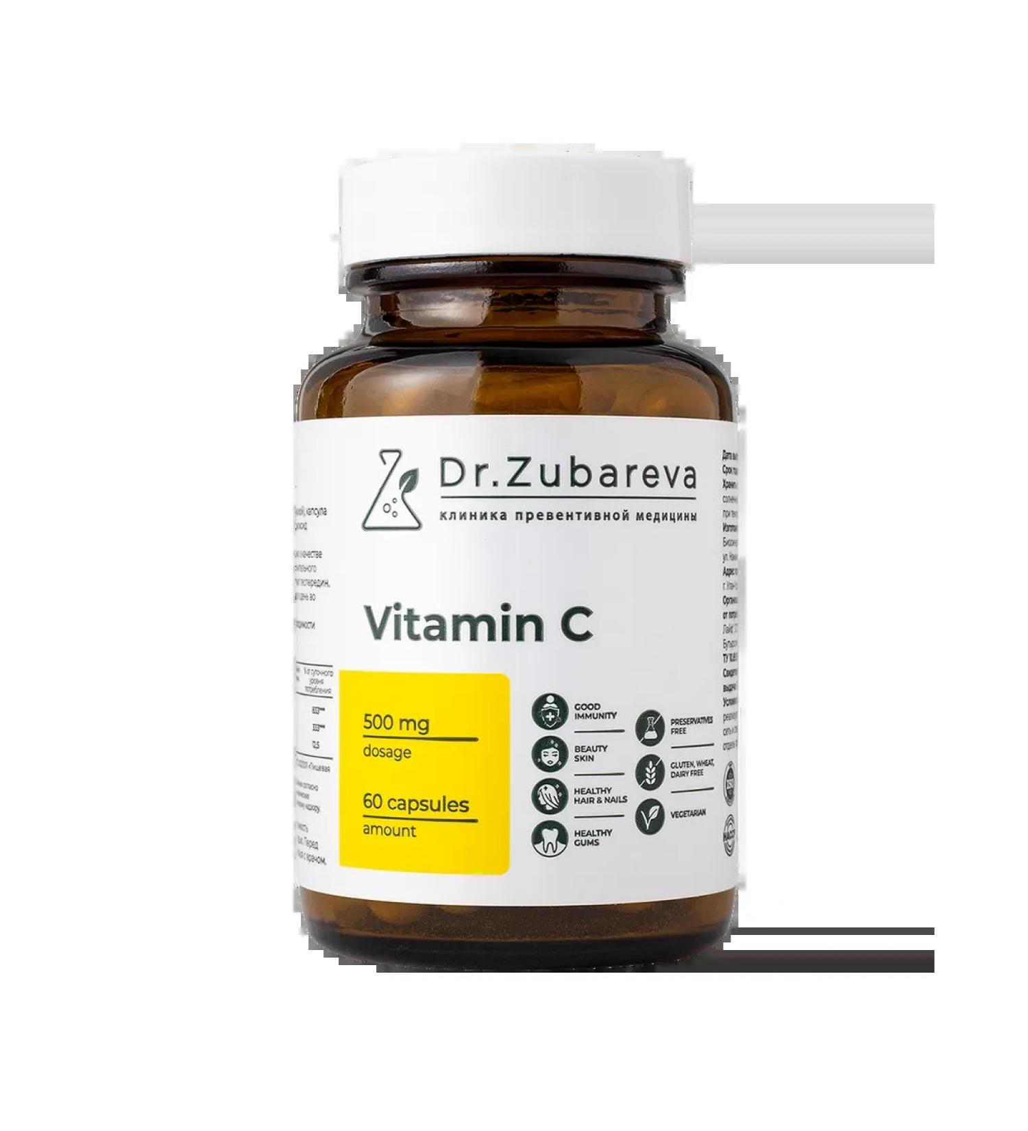 Vitamin C Vitamin C + Dr Zubareva capsules weighing 750 mg 60 w ... - Buy Online on GoSupps.com