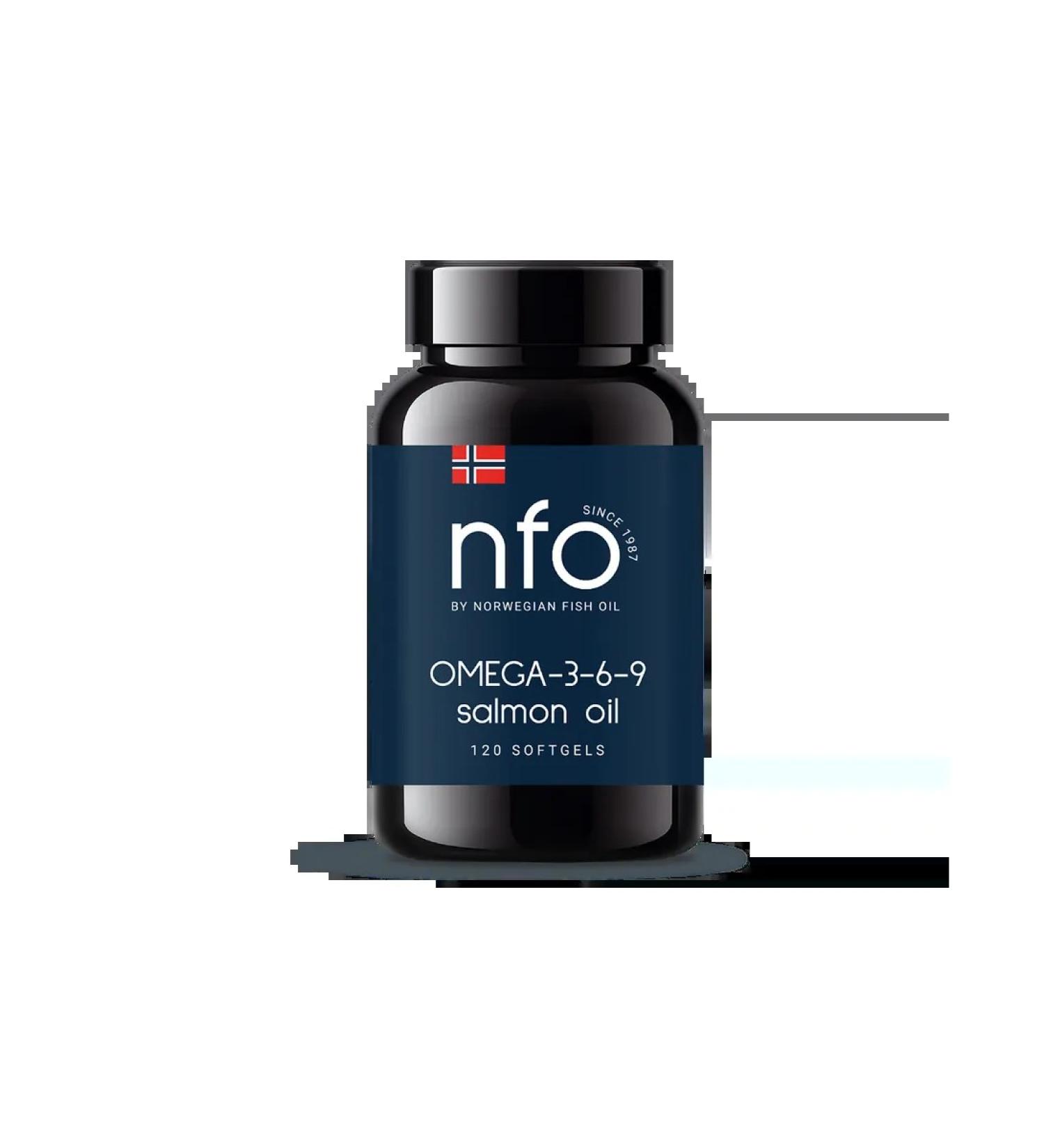 Nfo omega 3-6-9 salmon oil capsule weighing 745 mg 120 pcs