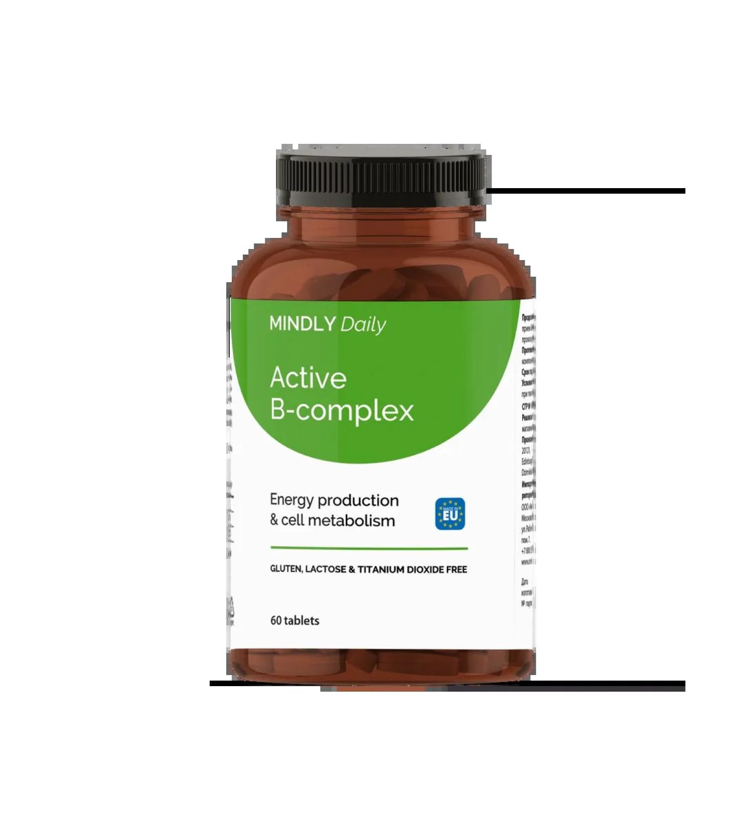 Mindly Daily Active B-Complex Vitamins B6+B9+B12 Vitamins B6 ... - Buy Online on GoSupps.com