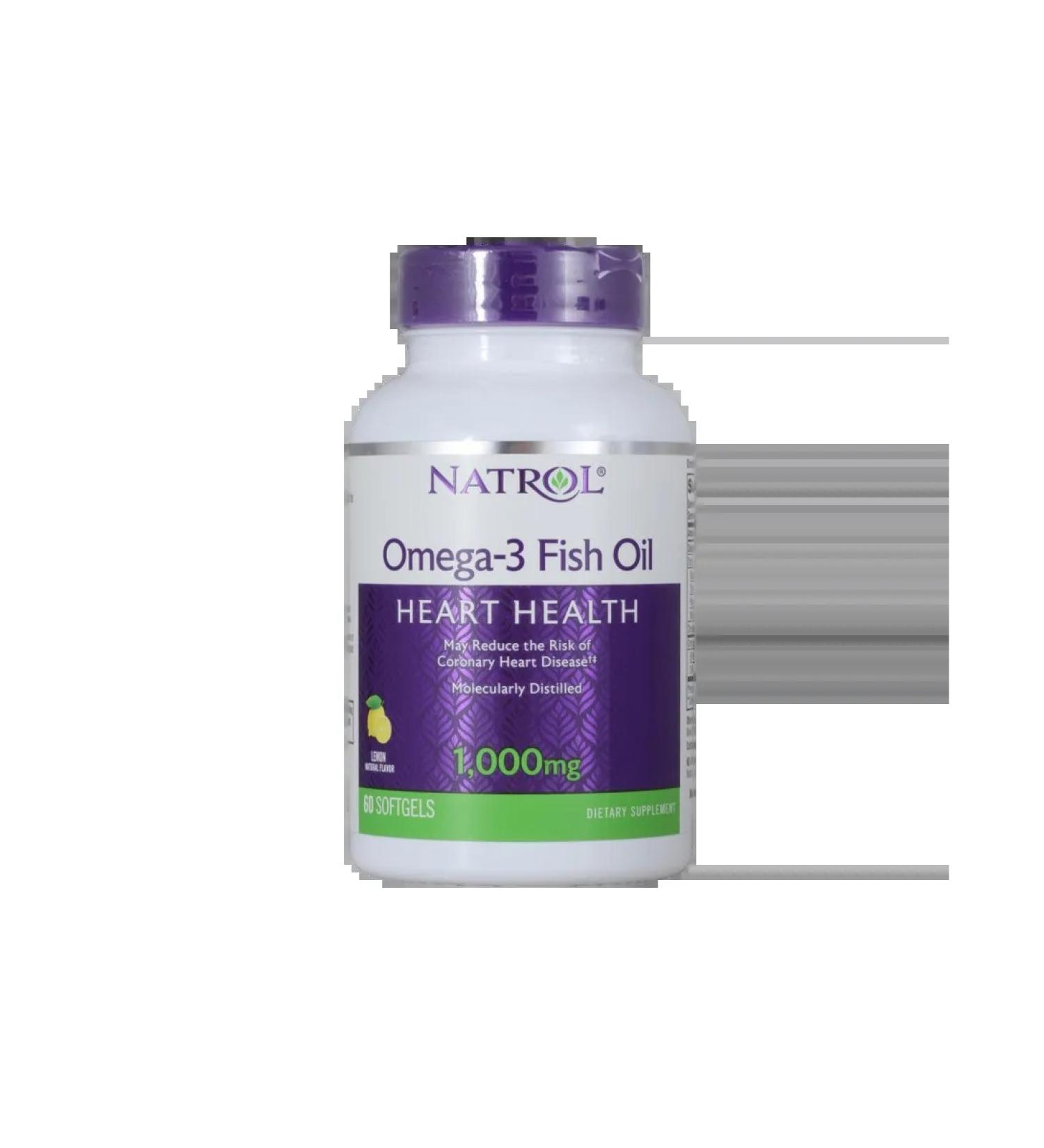 Natrol Omega-3 Omega-3 Fish Oil 1000 mg capsule weighing 95 5 ...