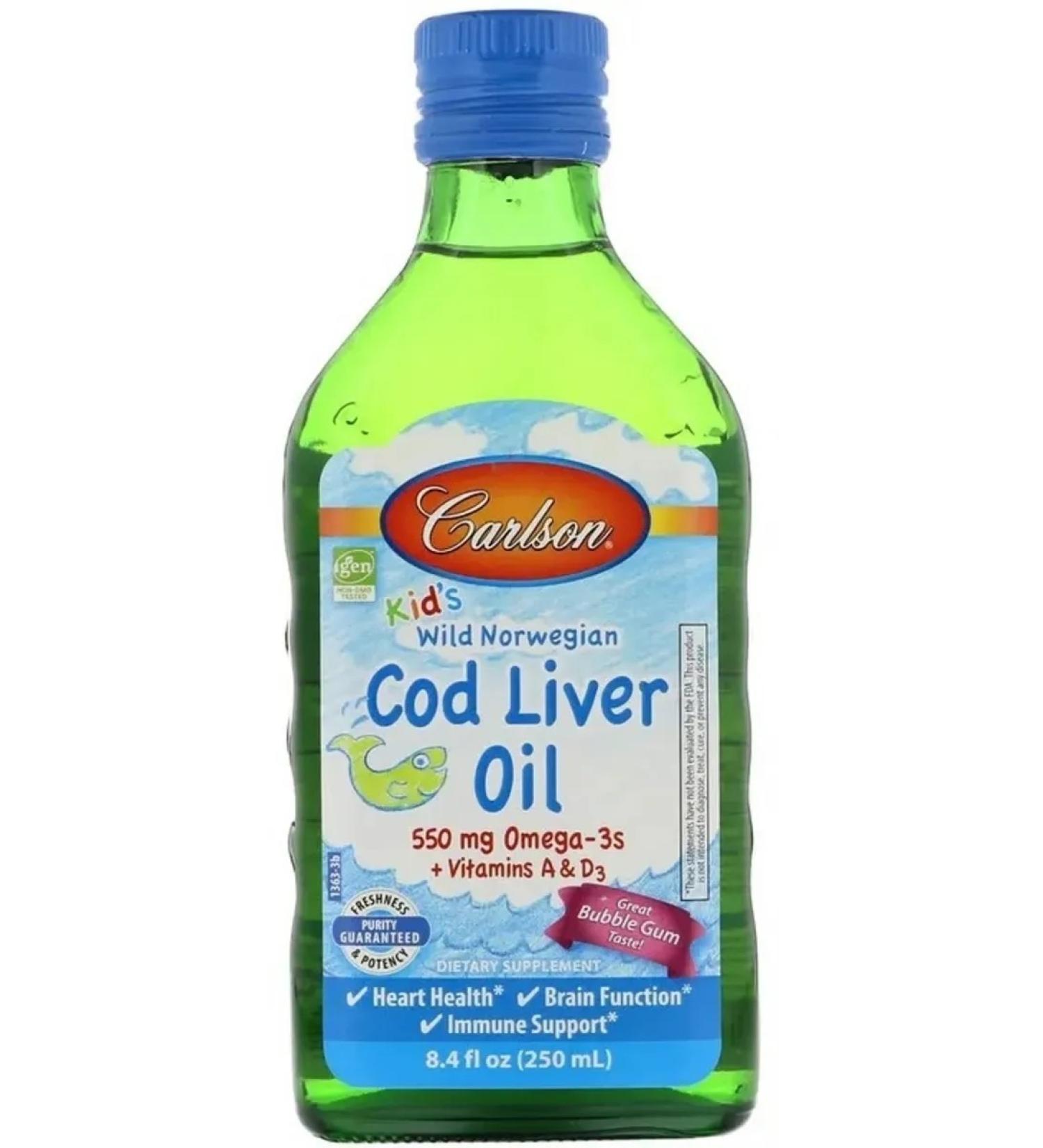 Carlson Labs COD LIVER OIL Bubble Gum Oil 250 ml