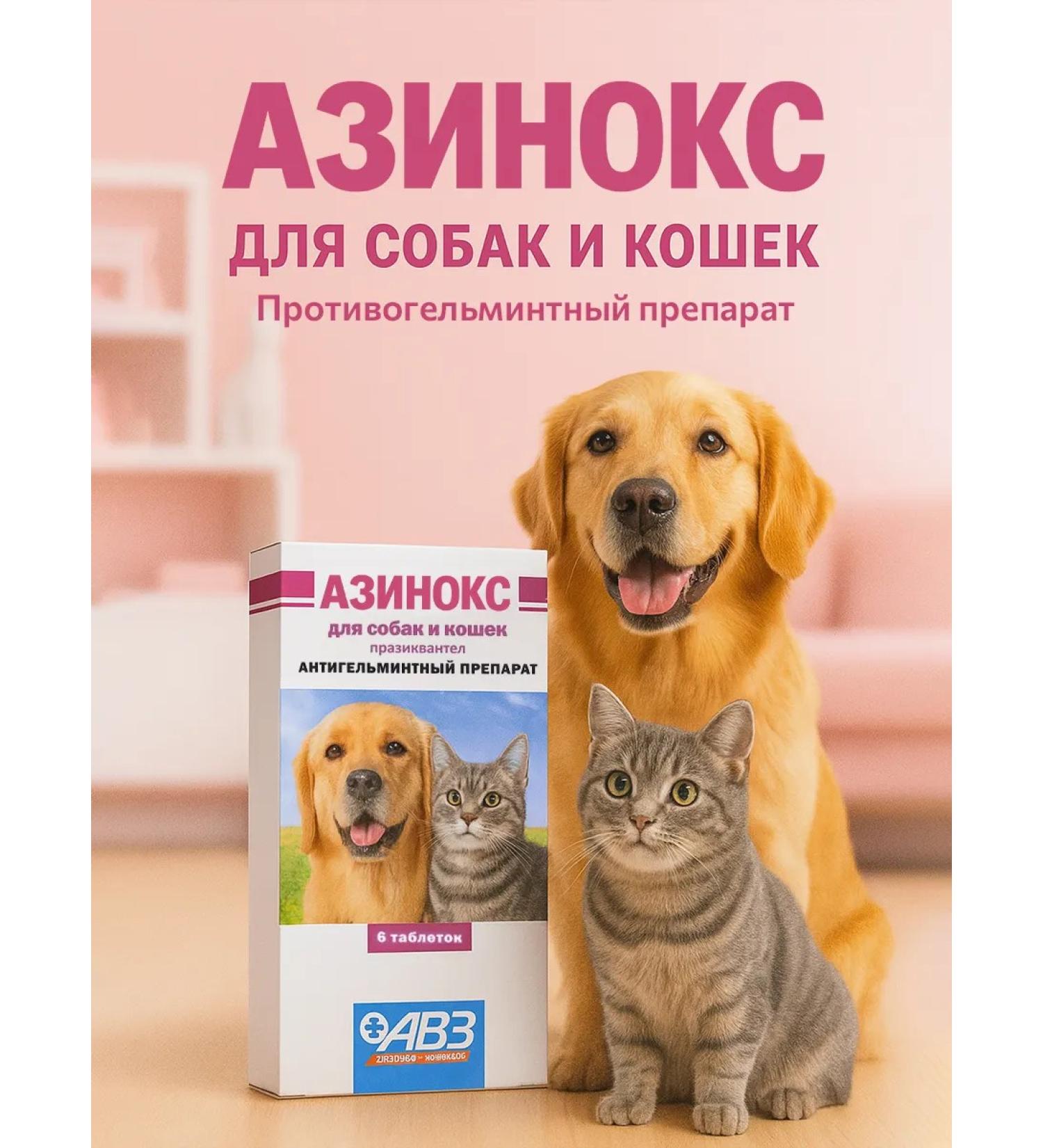 AVZ Azinox deworming for dogs and cats 6 tablets - Buy Online on GoSupps.com