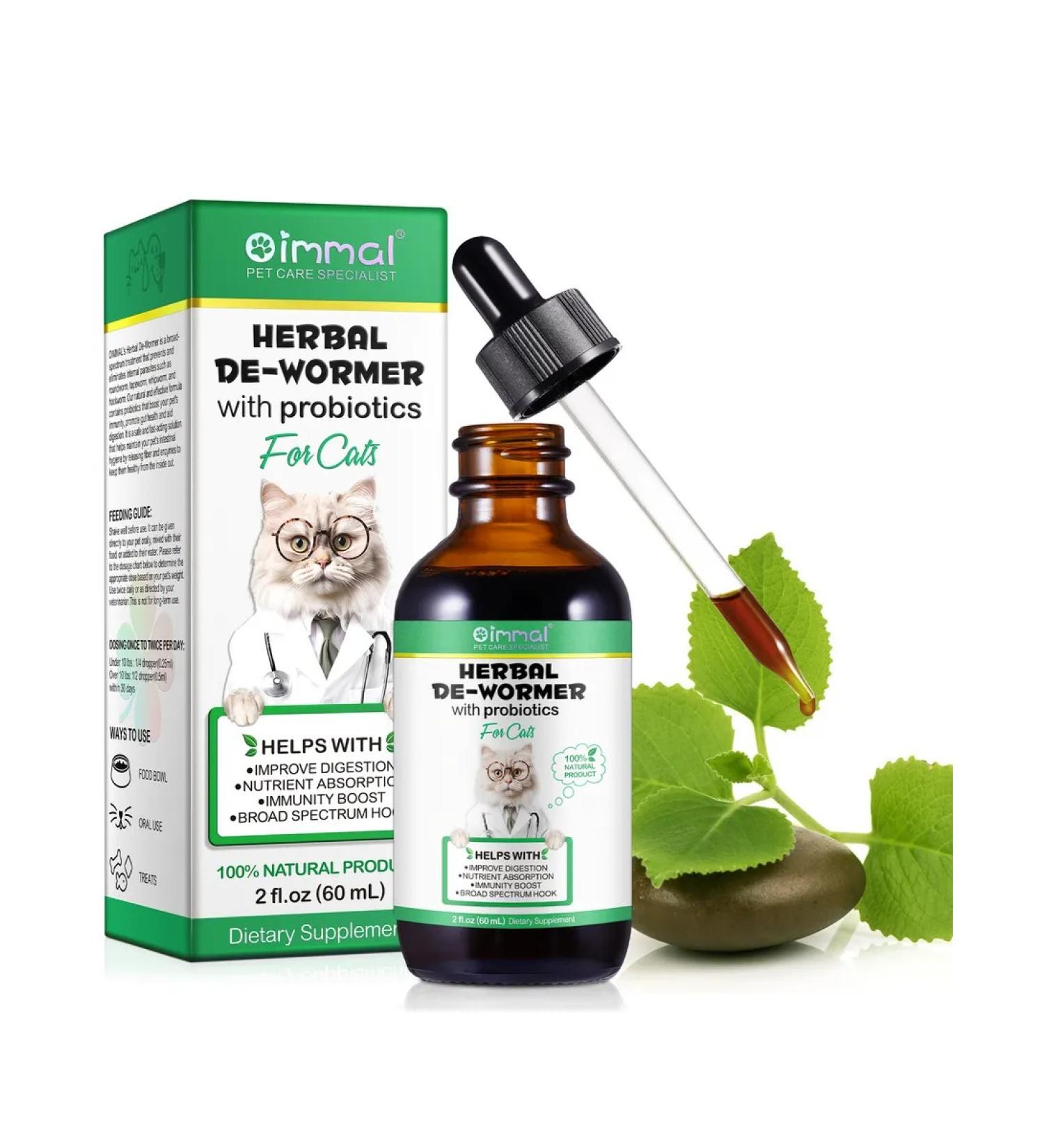 Oimmal Vitamins from parasites and worms with probiotics for cats - Buy Online on GoSupps.com