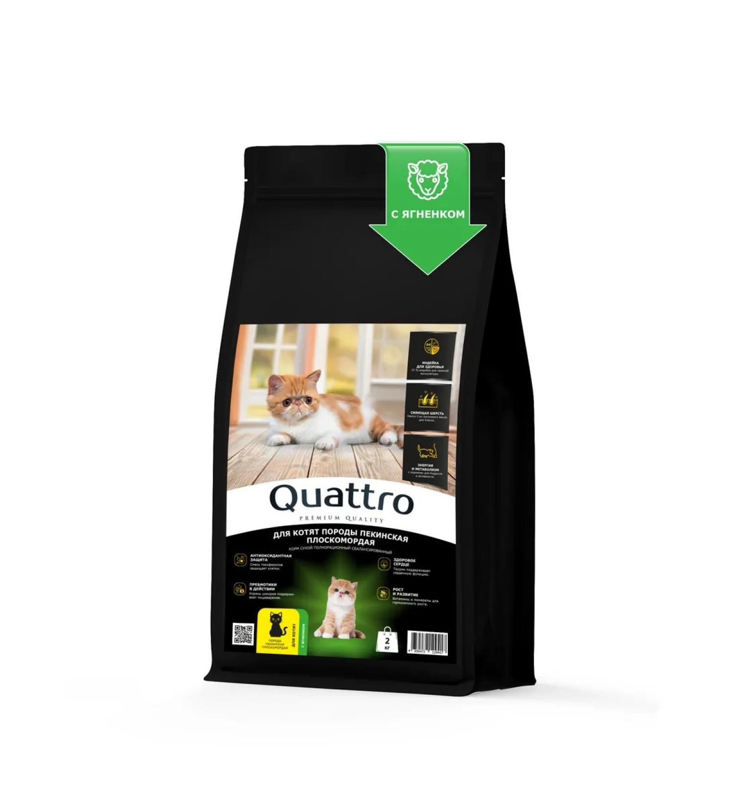 QUATTRO Feed for kittens of breeds of Beijing flat -hearted lamb 2 kg - Buy Online on GoSupps.com
