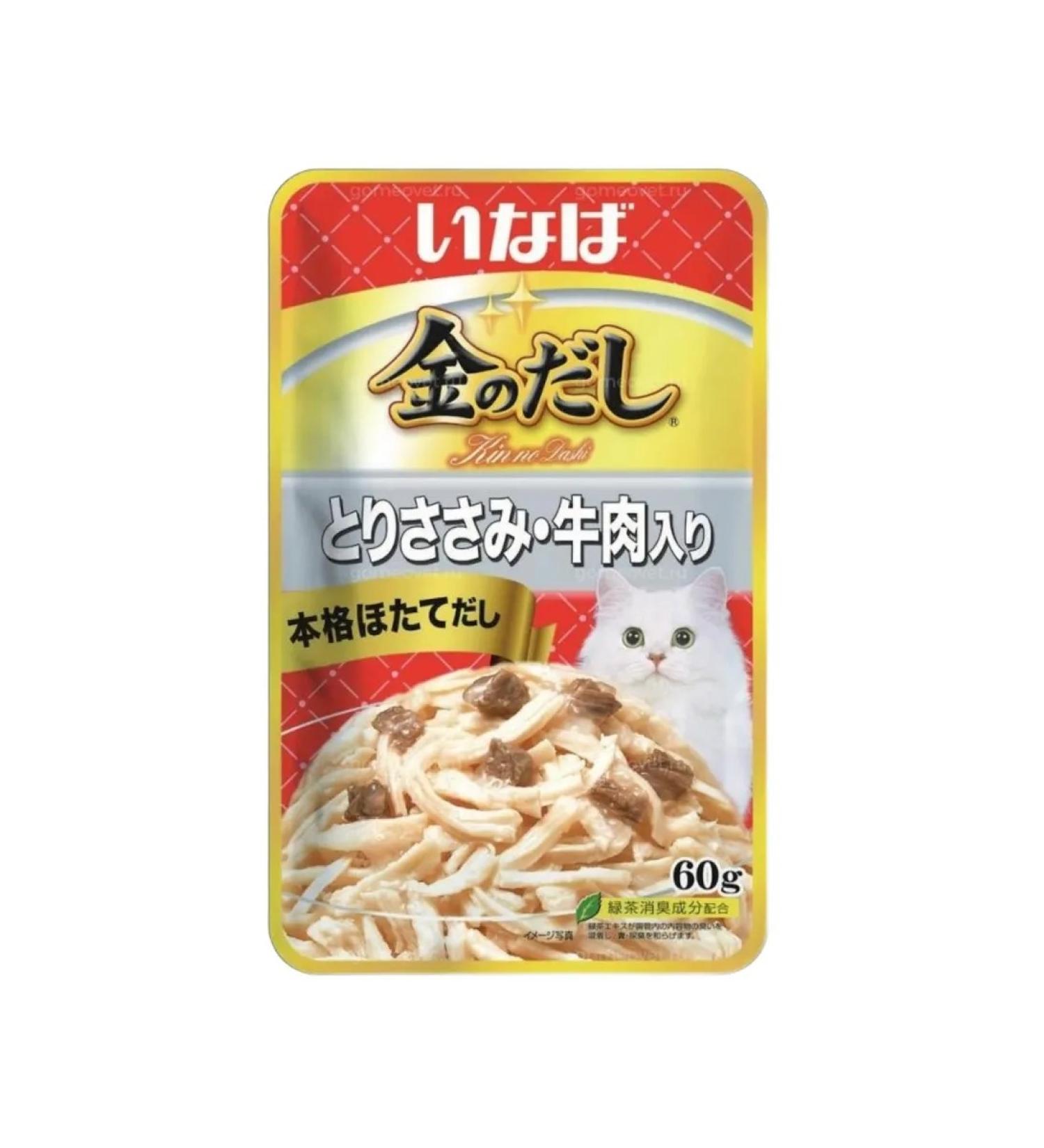 Inaba Spider for cats chicken fillet with beef in jelly 60 g - Buy Online on GoSupps.com