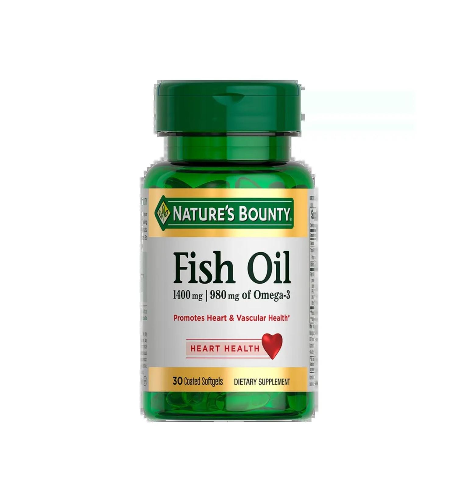 Nature's Bounty Fish Oil Omega-3 Fish Omega-3 980 mg Ka ...