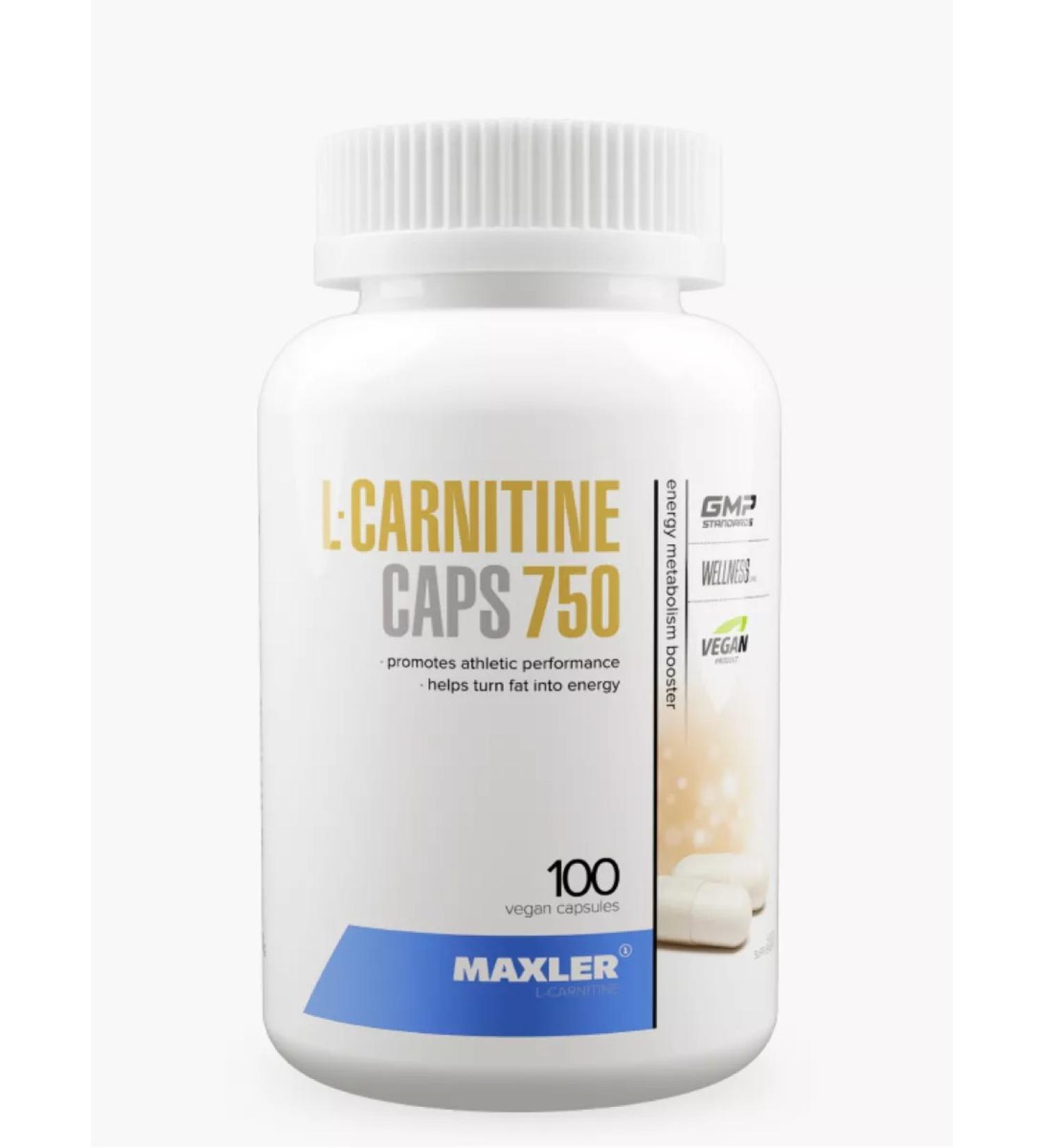 L carnitine fat burner capsules 750 mg maxler 100pcs - Buy Online on GoSupps.com