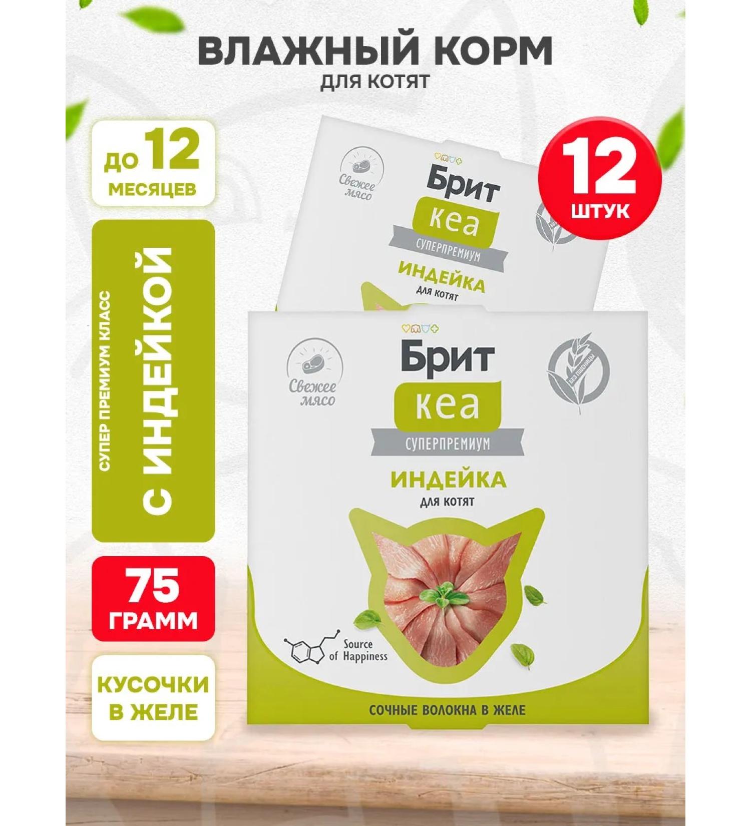 Brit Wet feed KEA for kittens turkey 75 g 12 pcs - Buy Online on GoSupps.com