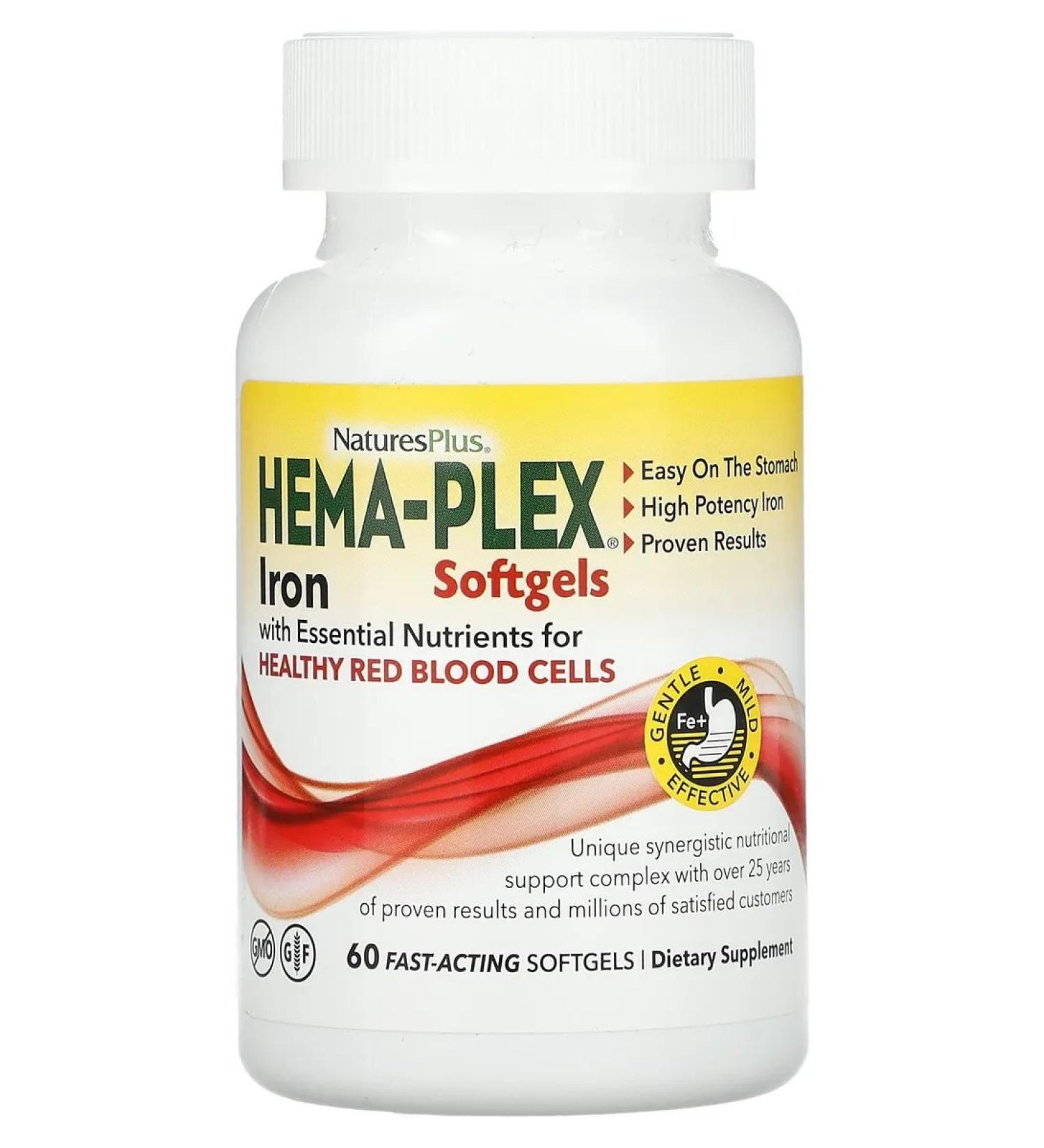 Natures Plus HEMA-PLEX Complex with iron 60 fast capsules
