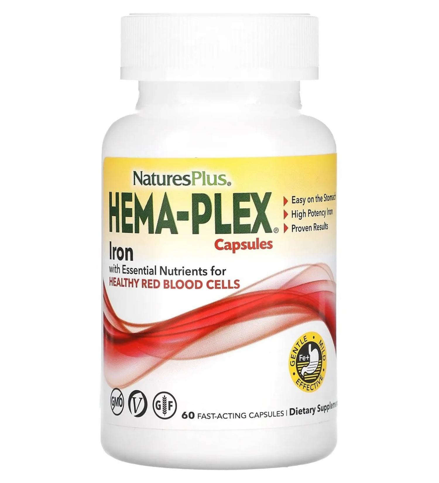 Natures Plus HEMA-PLEX Iron Complex 60 capsules
