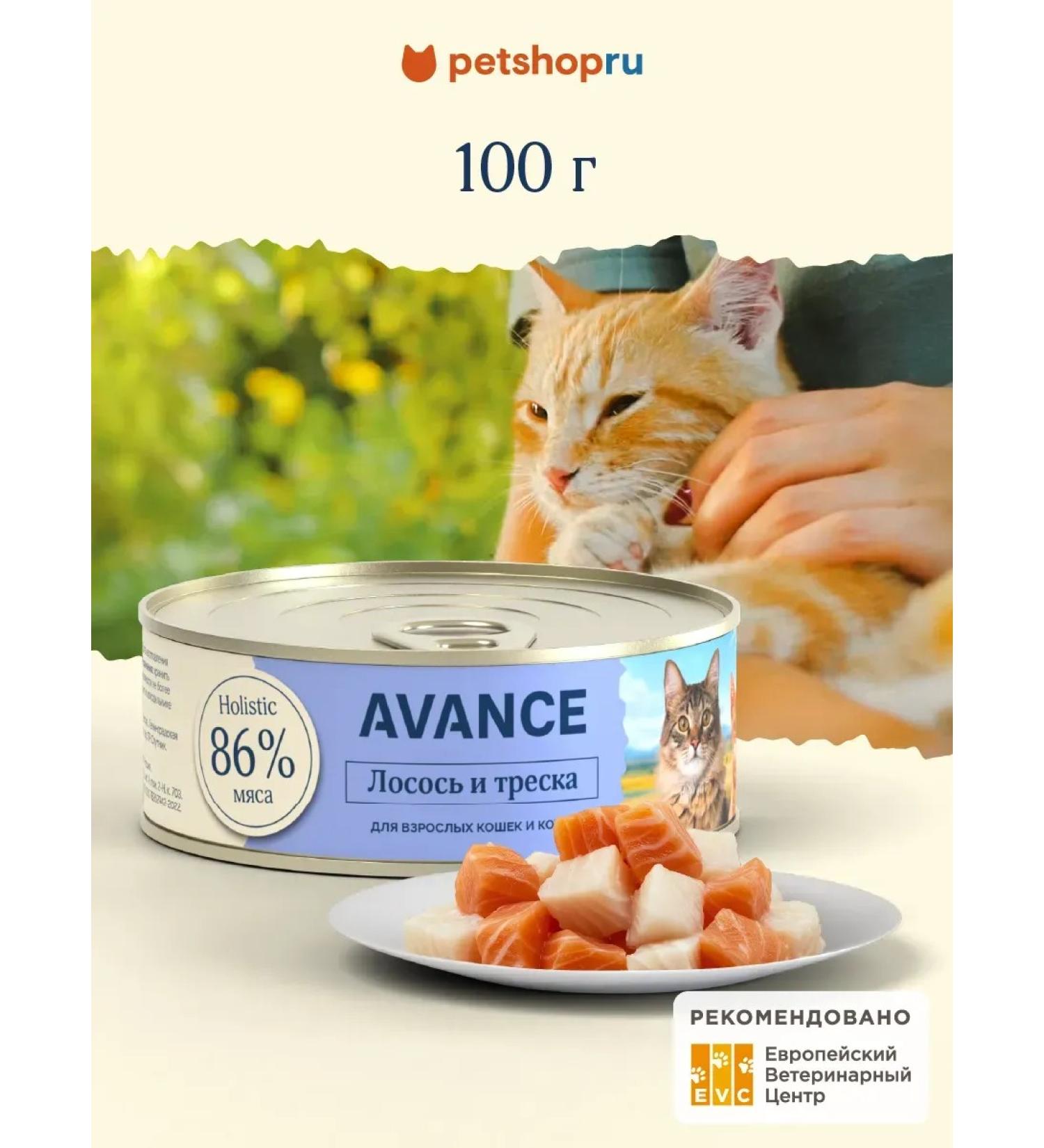 Advance Holistic Canned food for cats and kittens with salmon and cod 100 g - Buy Online on GoSupps.com